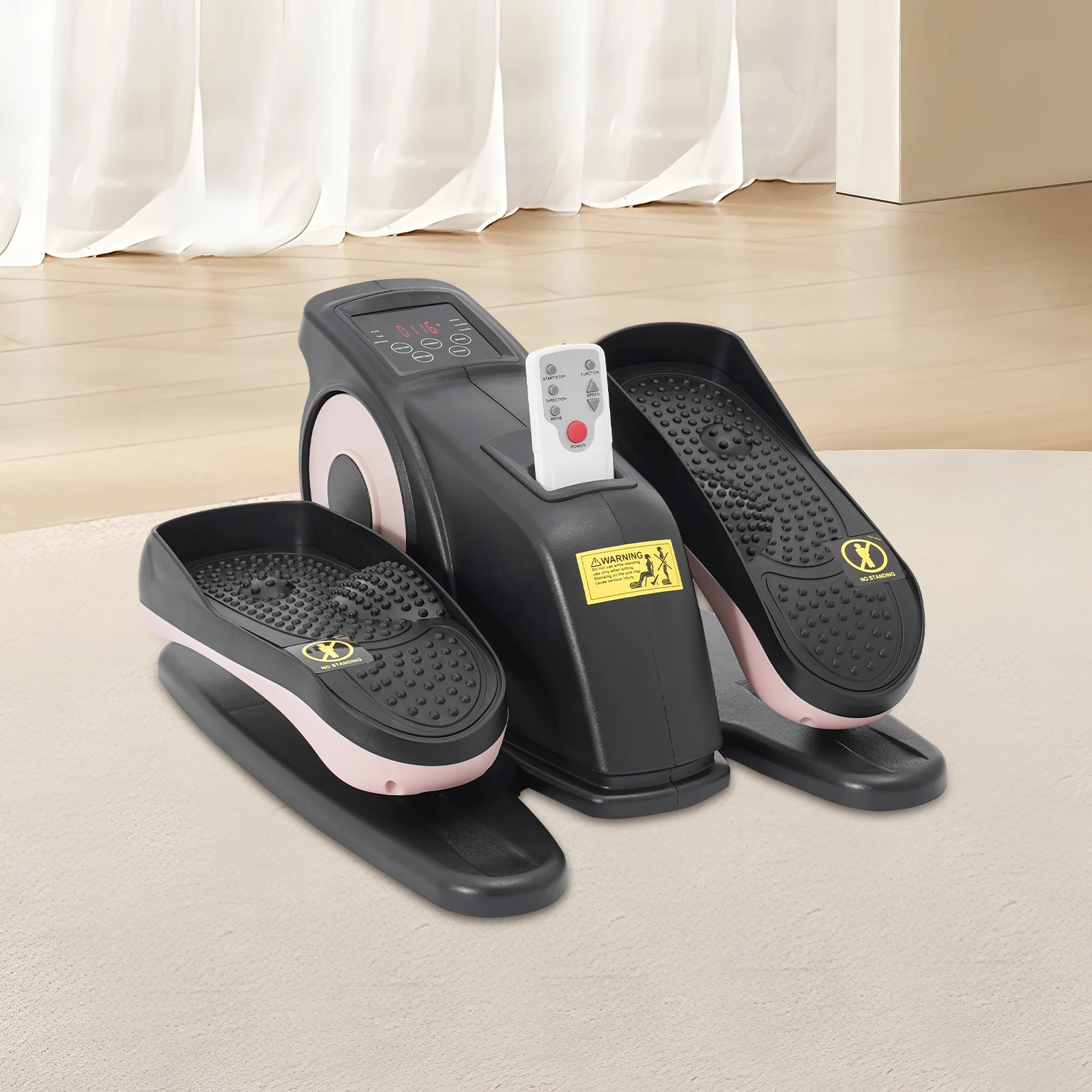 Portable Pedal Trainer Seated Pedal Leg Exerciser with Remote Control Under-desk Elliptical Machine for Training Home Office