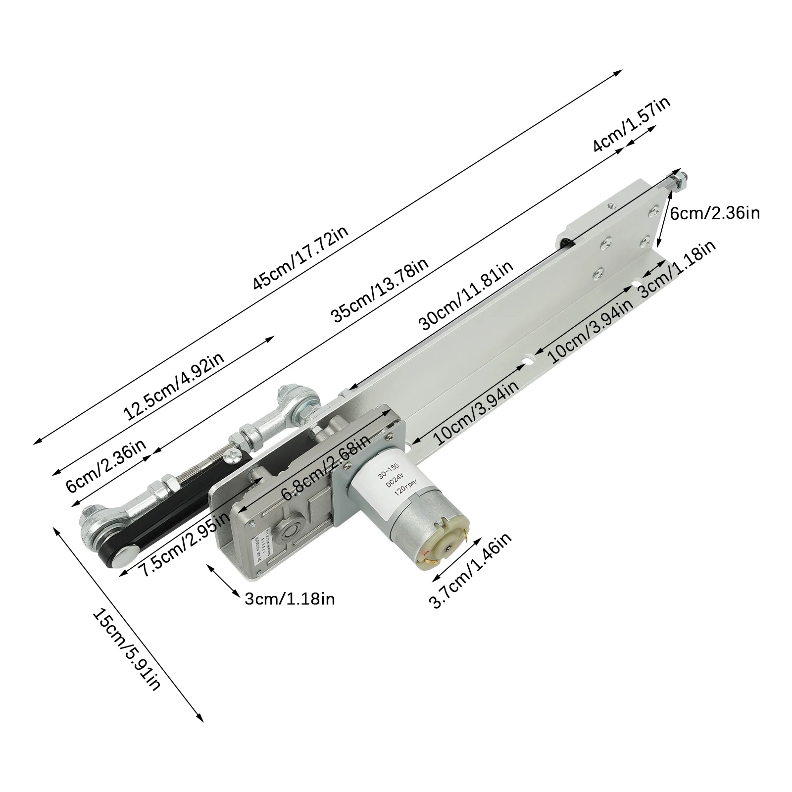 DC24V Mini Telescopic Linear Actuator 3-15CM Adjustable Telescopic Rocker Actuator| M8 Thread