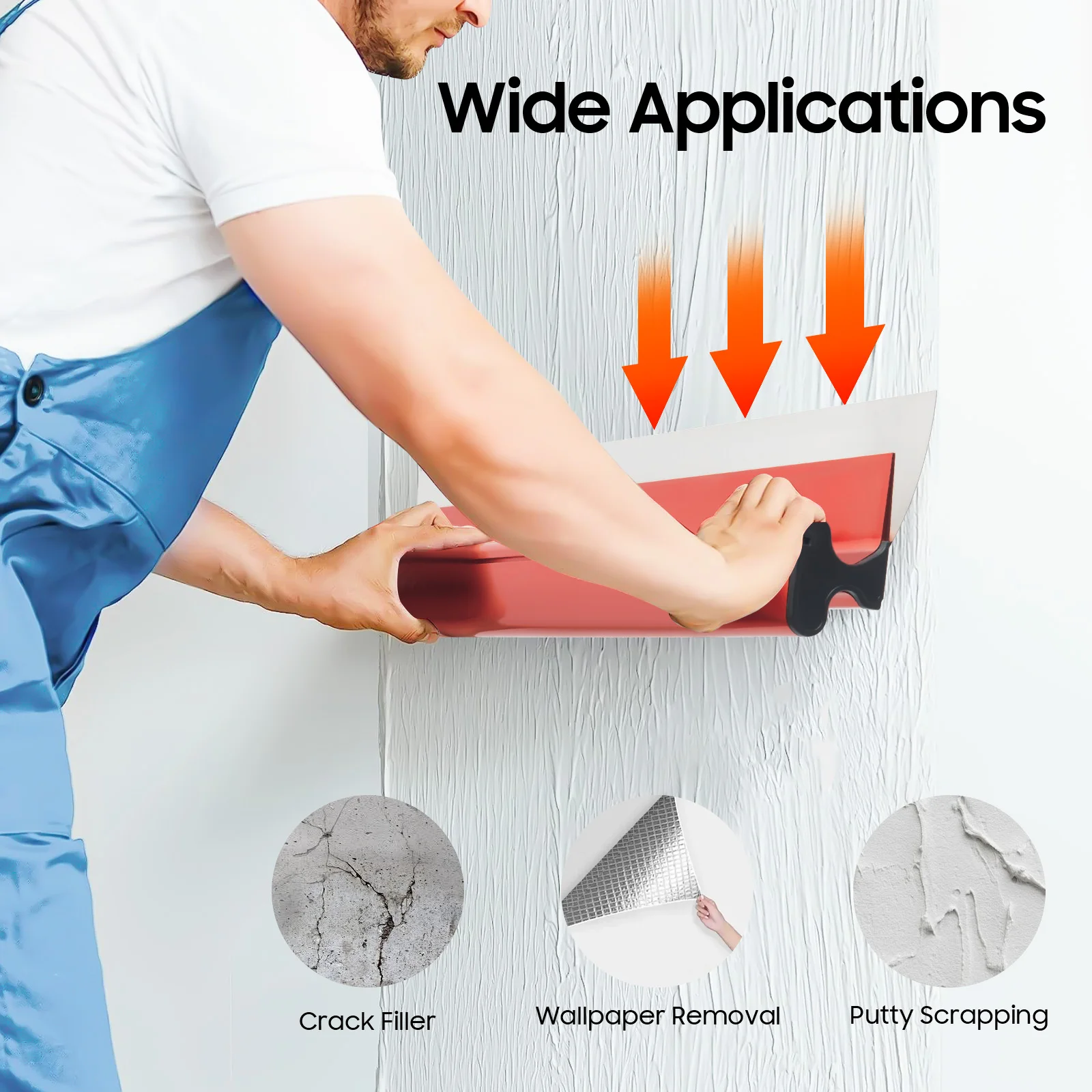 Drywall Skimming Blade Set Flexible Tool with Knockdown Spatula Extruded Aluminum Construction Tool for Drywall Cement Wall