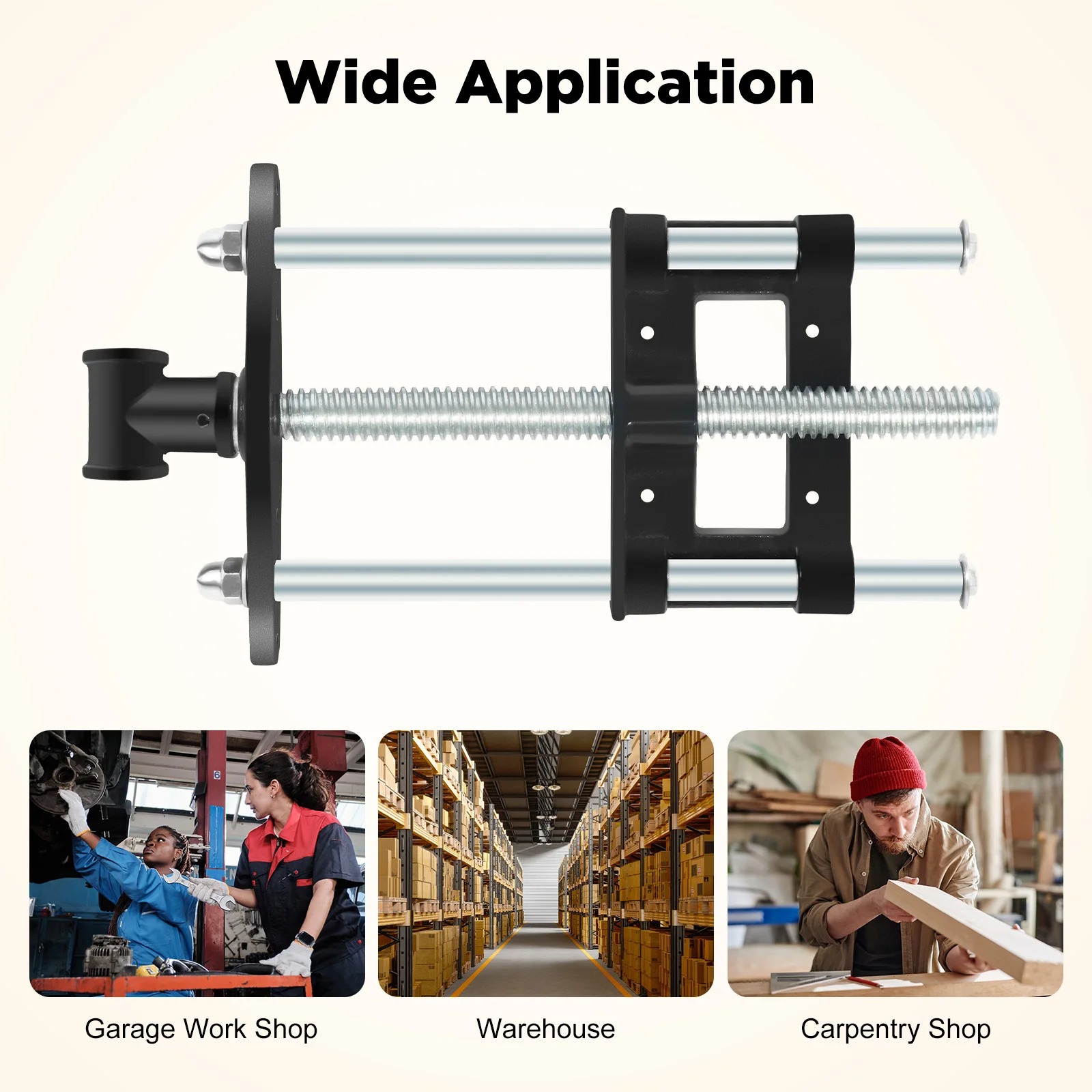 Heavy Duty Woodworking Vise 6" Jaw Opening Malleable Iron Bench Clamp for DIY Carpentry & Metalworking Galvanized Anti-Rust