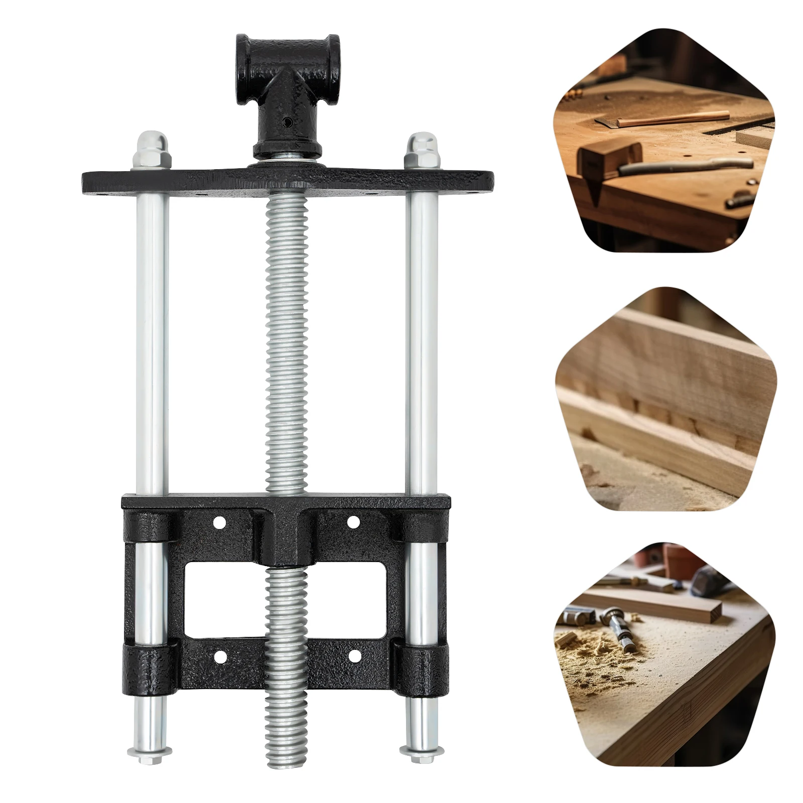 Heavy Duty Woodworking Vise 6" Jaw Opening Malleable Iron Bench Clamp for DIY Carpentry & Metalworking Galvanized Anti-Rust