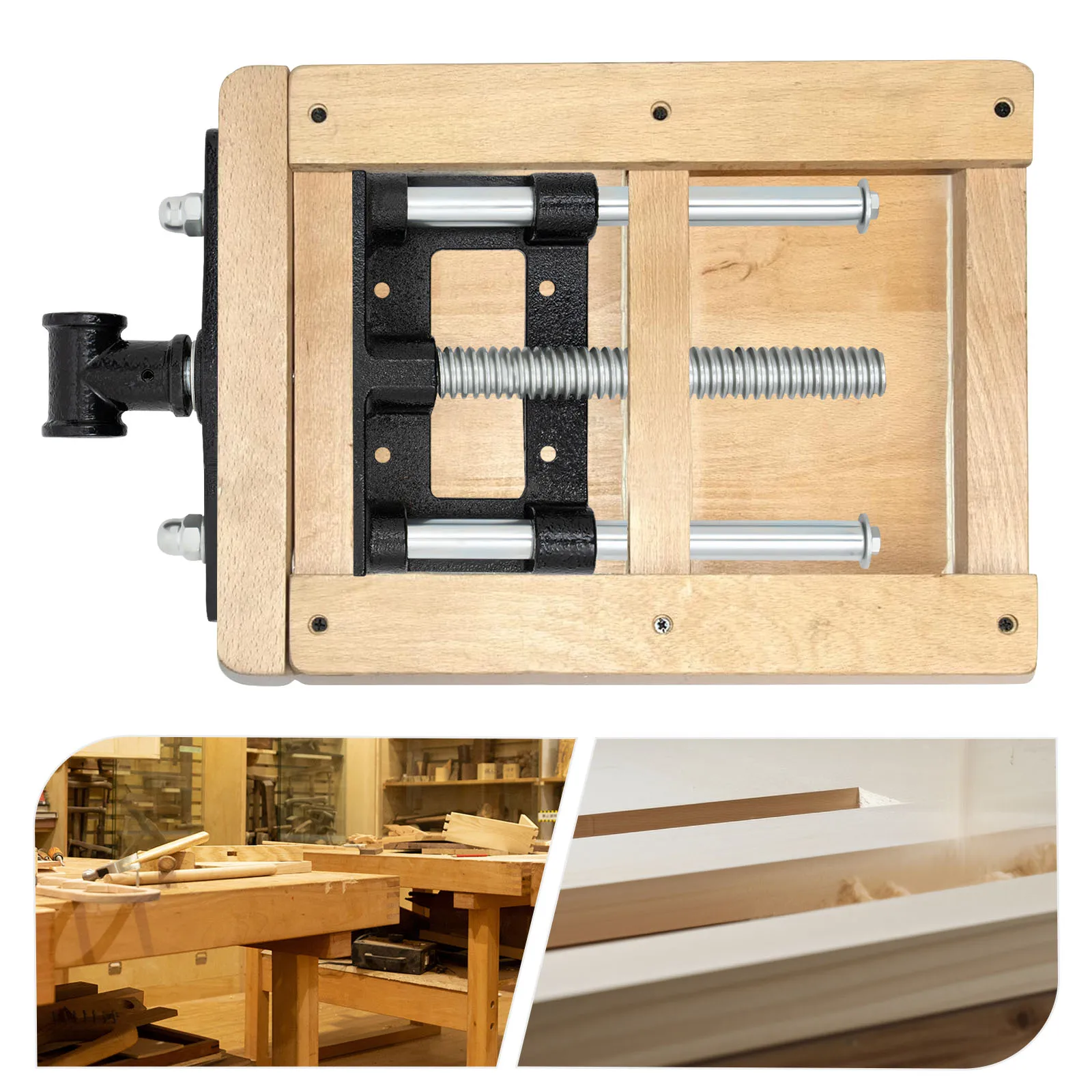 Heavy Duty Woodworking Vise 6" Jaw Opening Malleable Iron Bench Clamp for DIY Carpentry & Metalworking Galvanized Anti-Rust