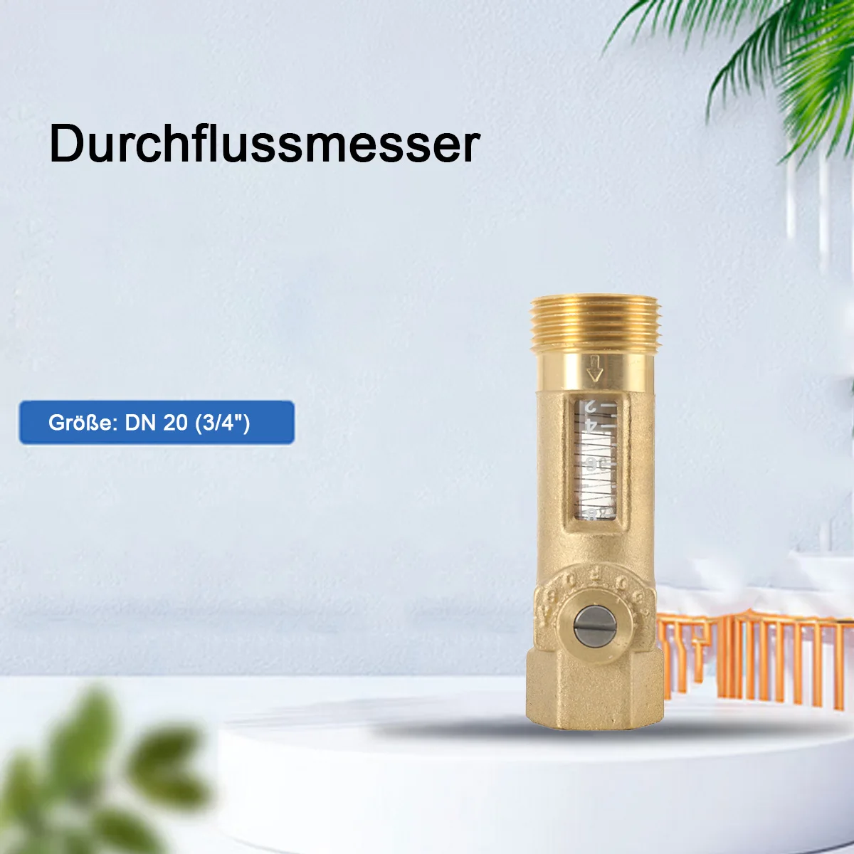 DN20 Flow balance valve Spring flowmeter Brass Float Flow reader Balancing Valve regulation 2-8L/min
