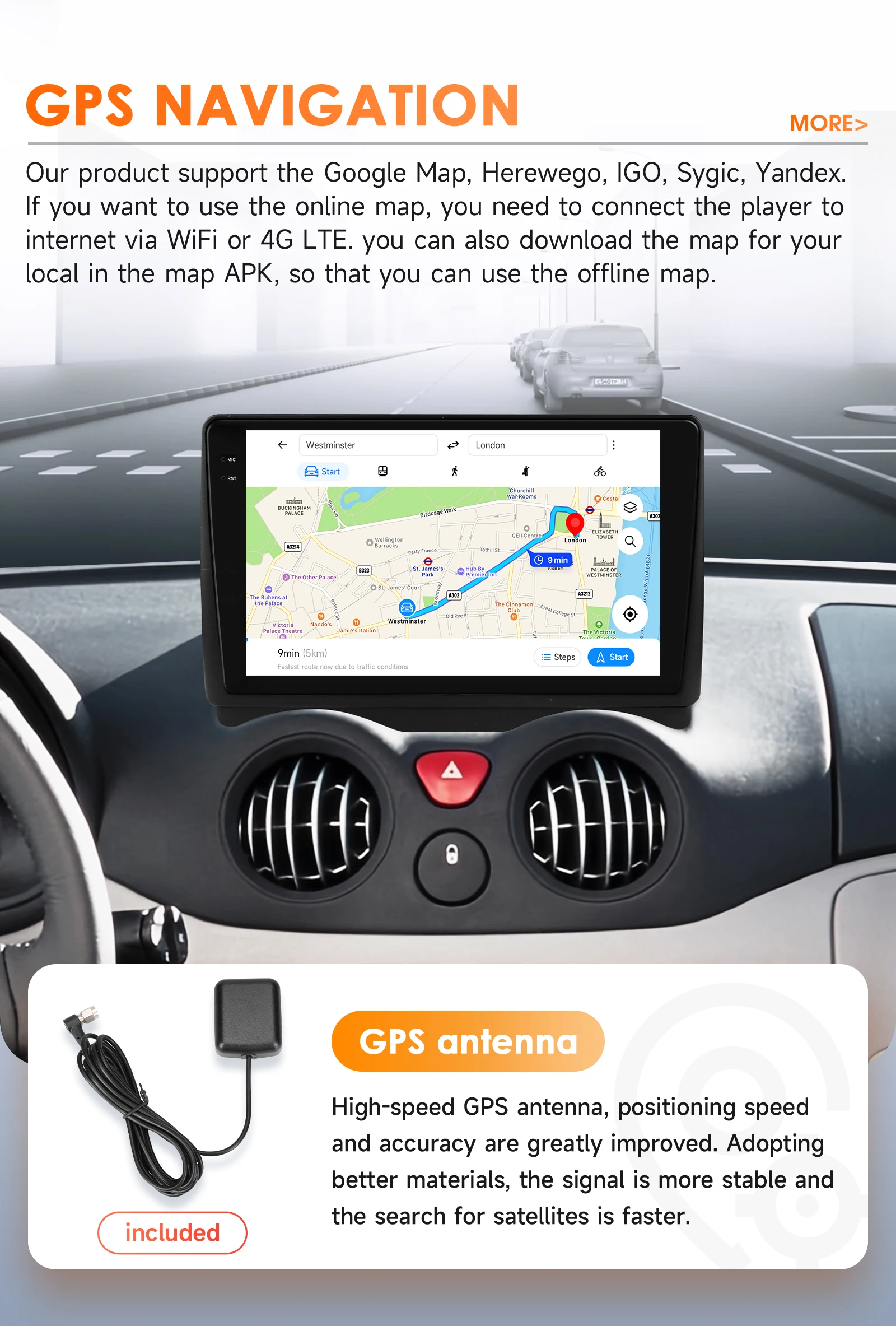 9" Hizpo 2Din Android14 Car Radio for Citroen C2 C3 2002 - 2006 Auto CarPlay 4G BT SWC GPS RDS DSP Snapdragon 6115 360°CAM