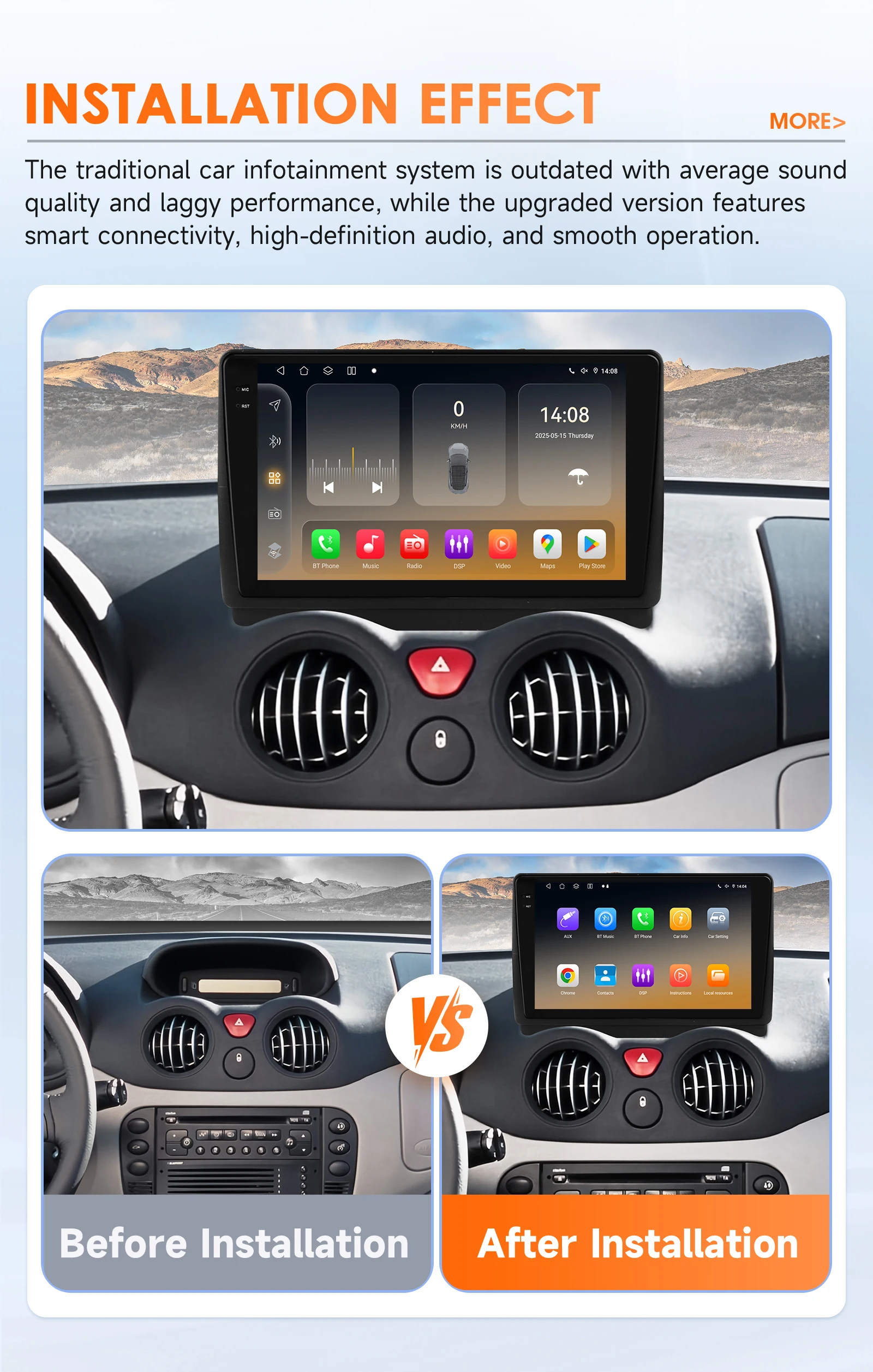 9" Hizpo 2Din Android14 Car Radio for Citroen C2 C3 2002 - 2006 Auto CarPlay 4G BT SWC GPS RDS DSP Snapdragon 6115 360°CAM