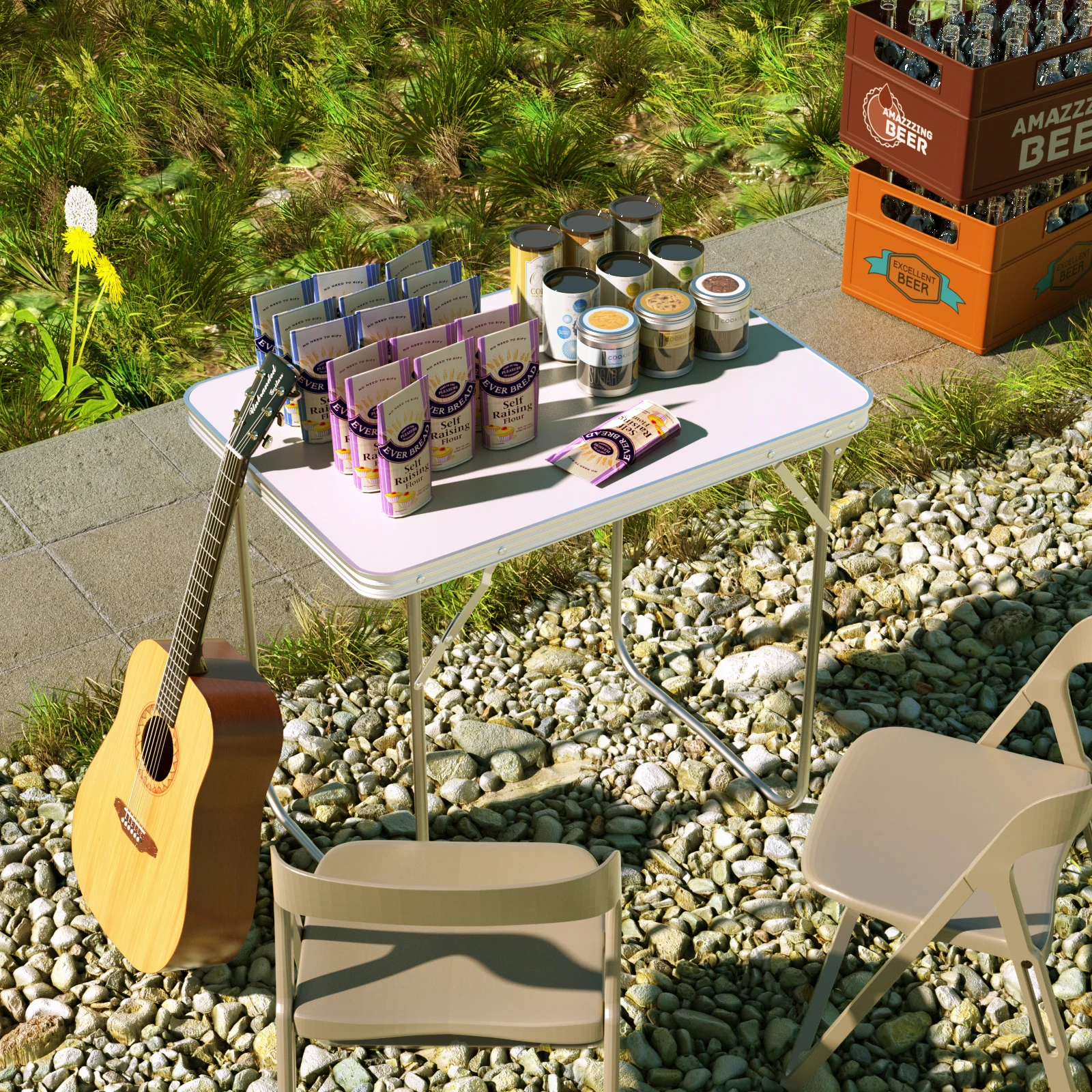 80cm Folding Table Camping Table Portable Picnic Table for Party BBQ Outdoor Camping White