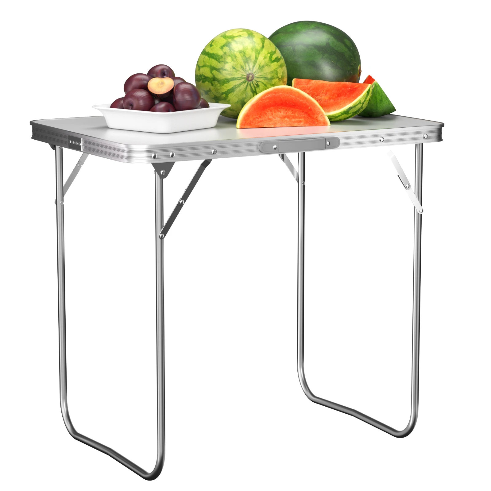 80cm Folding Table Camping Table Portable Picnic Table for Party BBQ Outdoor Camping White