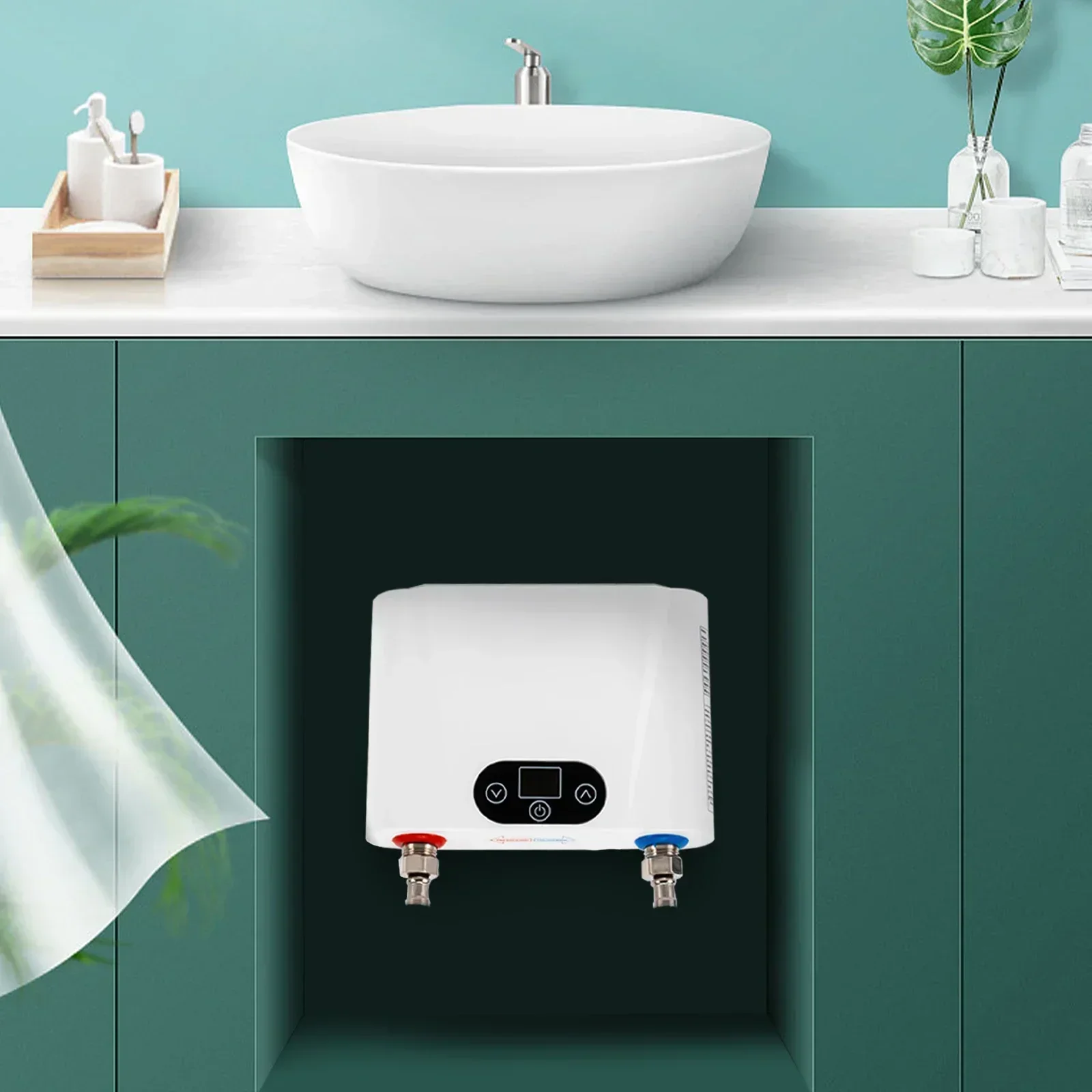 5500W 220V Electric Hot Water Boiler Tankless Mini Hot Water Boiler With LED Temperature Display Dry Head Protection
