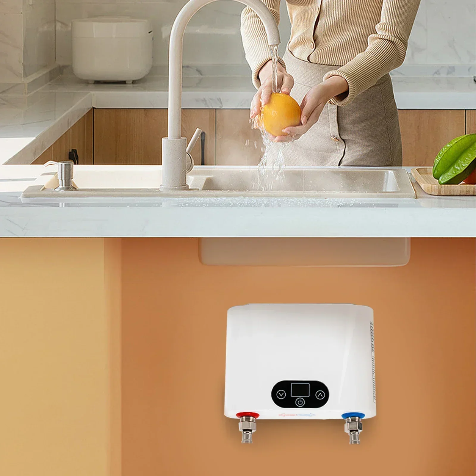 5500W 220V Electric Hot Water Boiler Tankless Mini Hot Water Boiler With LED Temperature Display Dry Head Protection