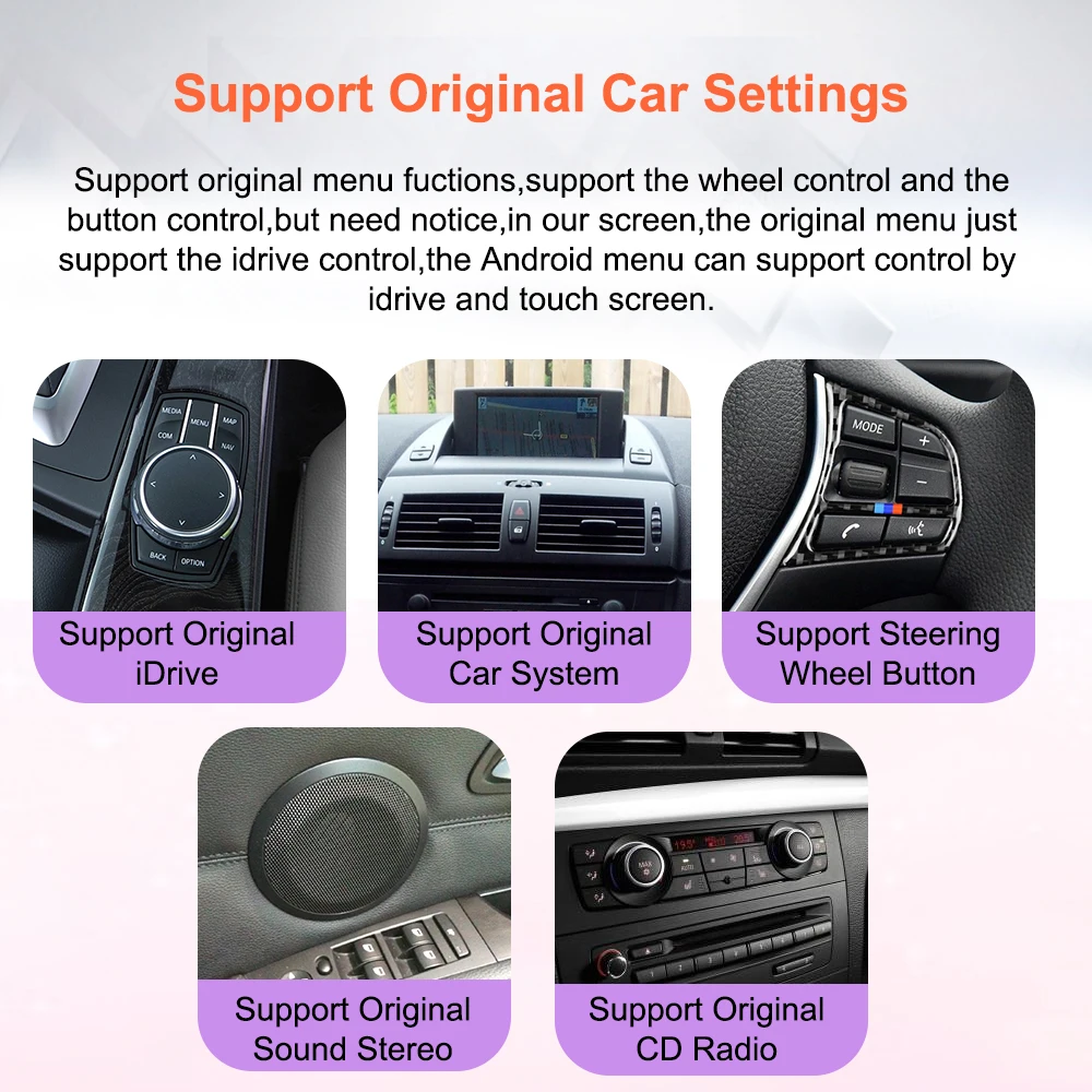 Bonroad Qualcomm 4+64GB/8+128GB Android 14 Car Video Players with GPS Navigation for BMW X3 E83 2003–2011, Featuring Factory‑Installed Screen and CarPlay