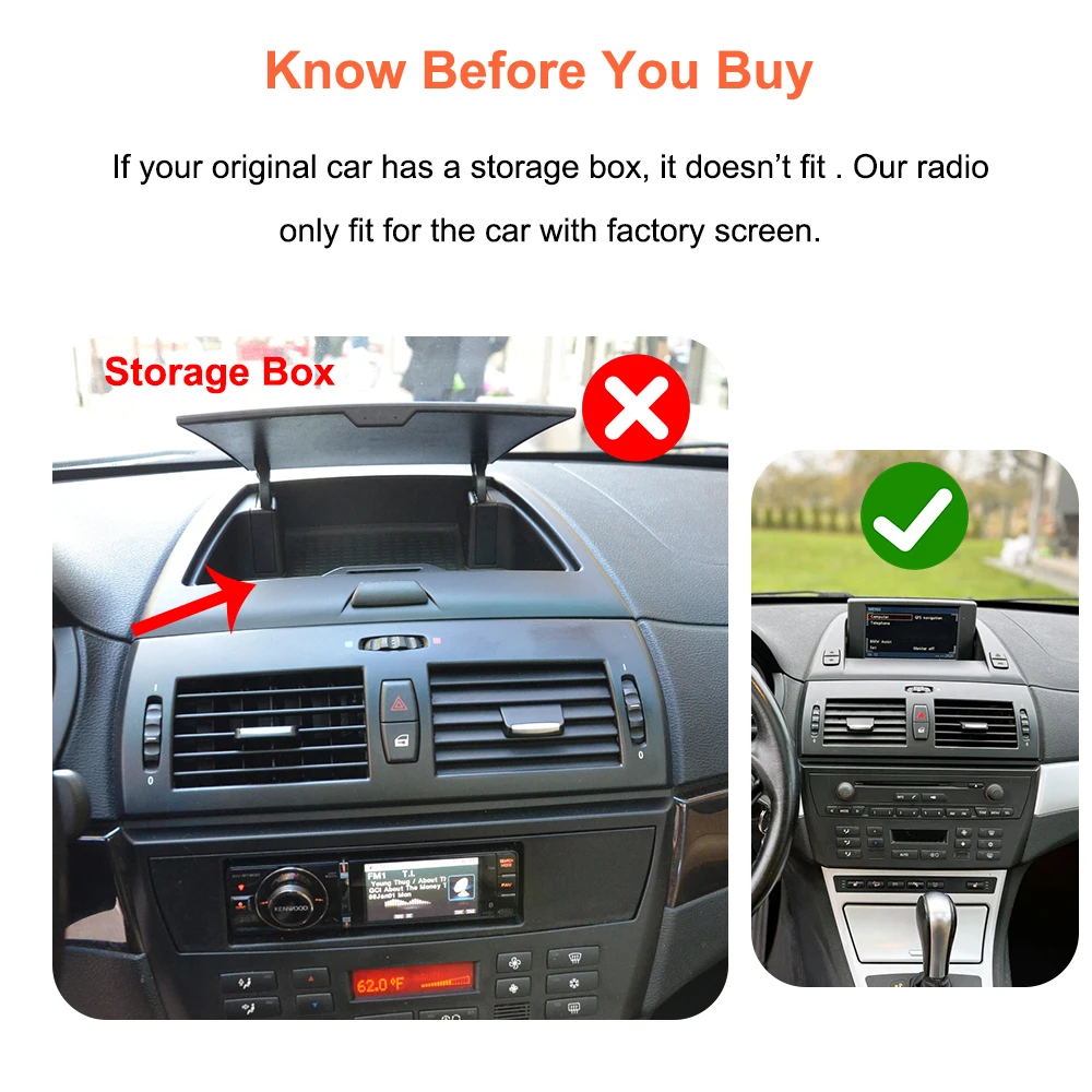 Bonroad Qualcomm 4+64GB/8+128GB Android 14 Car Video Players with GPS Navigation for BMW X3 E83 2003–2011, Featuring Factory‑Installed Screen and CarPlay