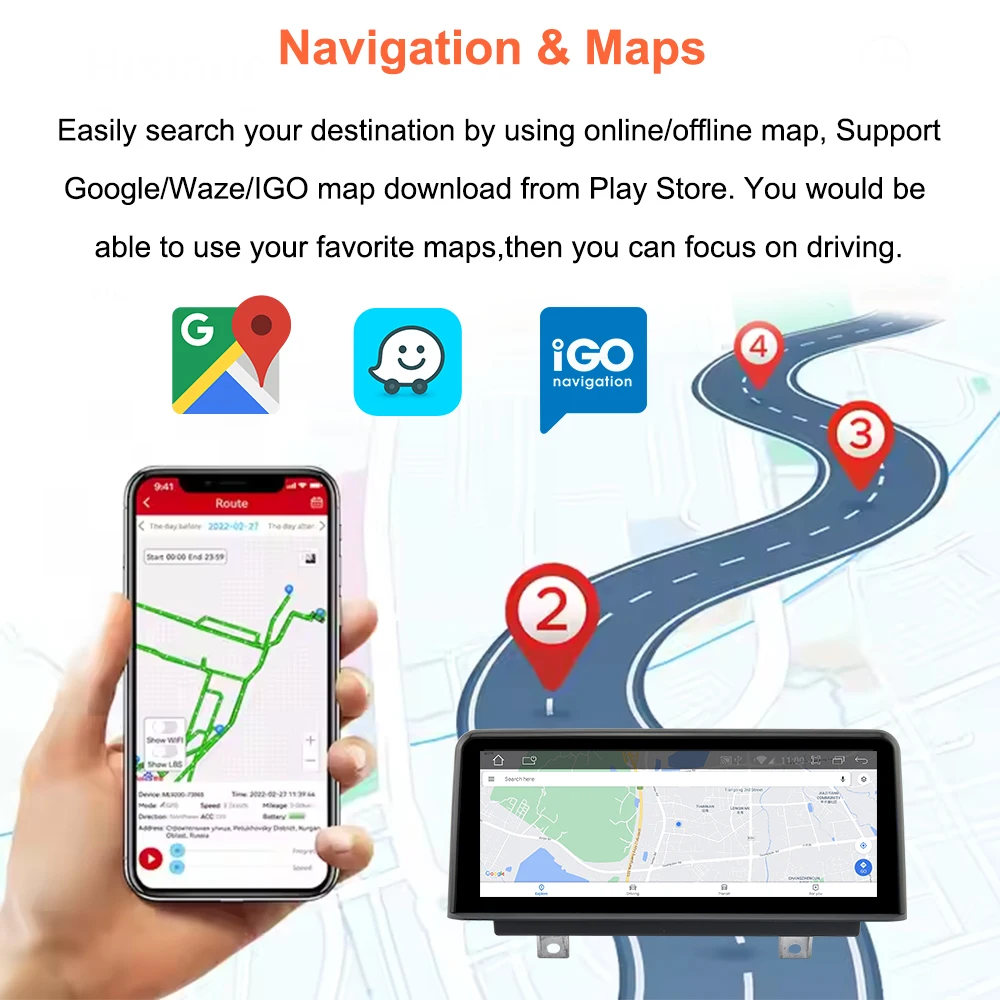 Bonroad Qualcomm 4+64GB/8+128GB Android 14 Car Video Players with GPS Navigation for BMW X3 E83 2003–2011, Featuring Factory‑Installed Screen and CarPlay