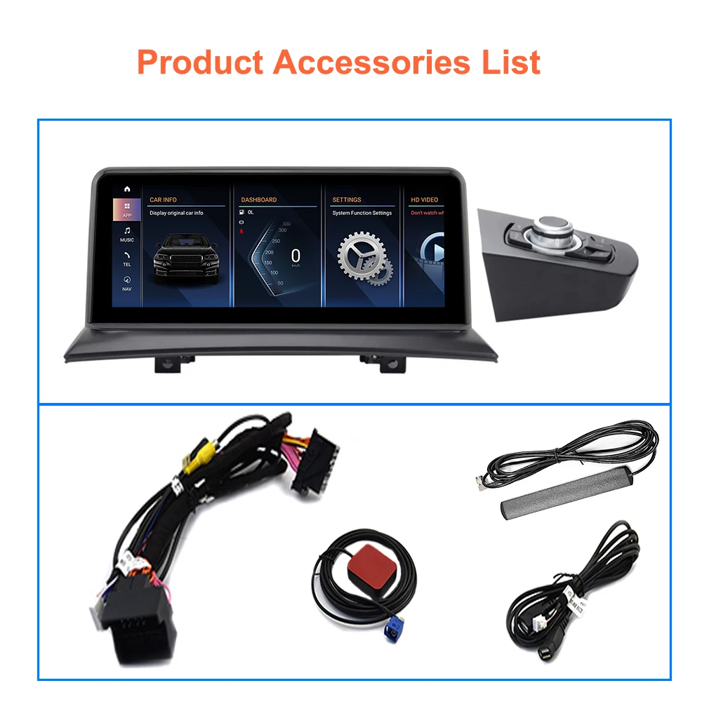 Bonroad Qualcomm 4+64GB/8+128GB Android 14 Car Video Players with GPS Navigation for BMW X3 E83 2003–2011, Featuring Factory‑Installed Screen and CarPlay