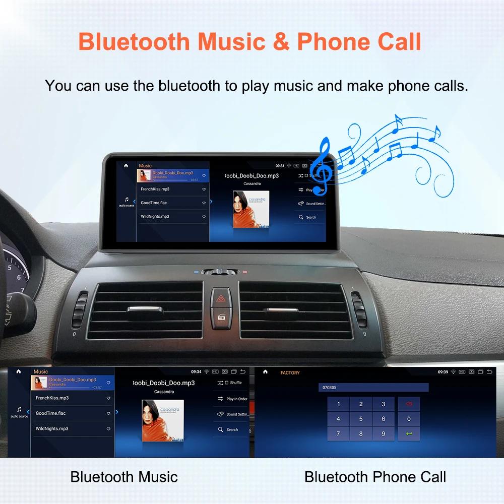 Bonroad Qualcomm 4+64GB/8+128GB Android 14 Car Video Players with GPS Navigation for BMW X3 E83 2003–2011, Featuring Factory‑Installed Screen and CarPlay