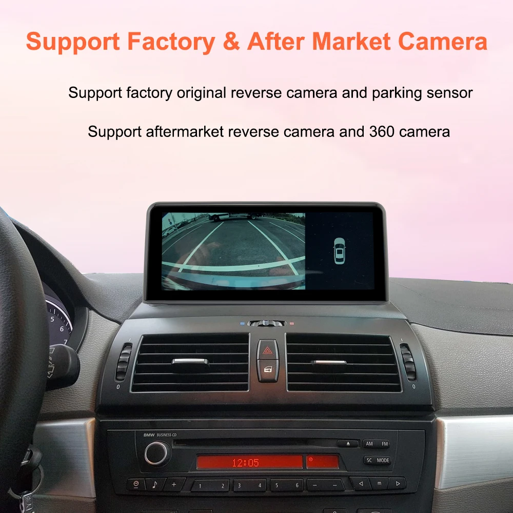 Bonroad Qualcomm 4+64GB/8+128GB Android 14 Car Video Players with GPS Navigation for BMW X3 E83 2003–2011, Featuring Factory‑Installed Screen and CarPlay