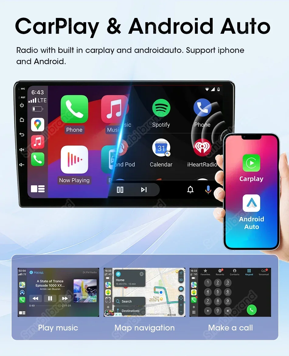 Srnubi 2 Din Car Radio For Citroen C5 2008-2017 Multimedia Player Carplay Android auto Stereo Autoradio GPS Navegador Head Unit