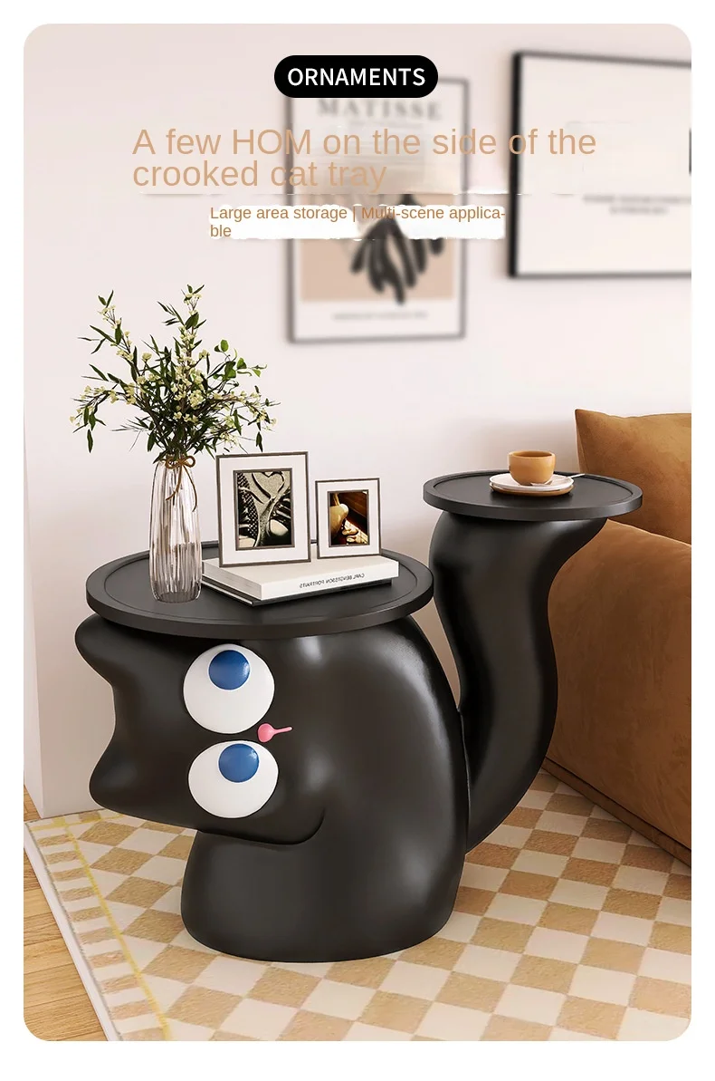 Cute Little Cat Floor To Ceiling Decoration Living Room Sofa Home Decoration Creative Cartoon Coffee Table Side Table Furniture