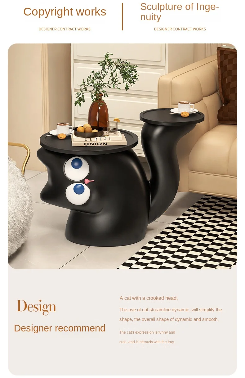 Cute Little Cat Floor To Ceiling Decoration Living Room Sofa Home Decoration Creative Cartoon Coffee Table Side Table Furniture