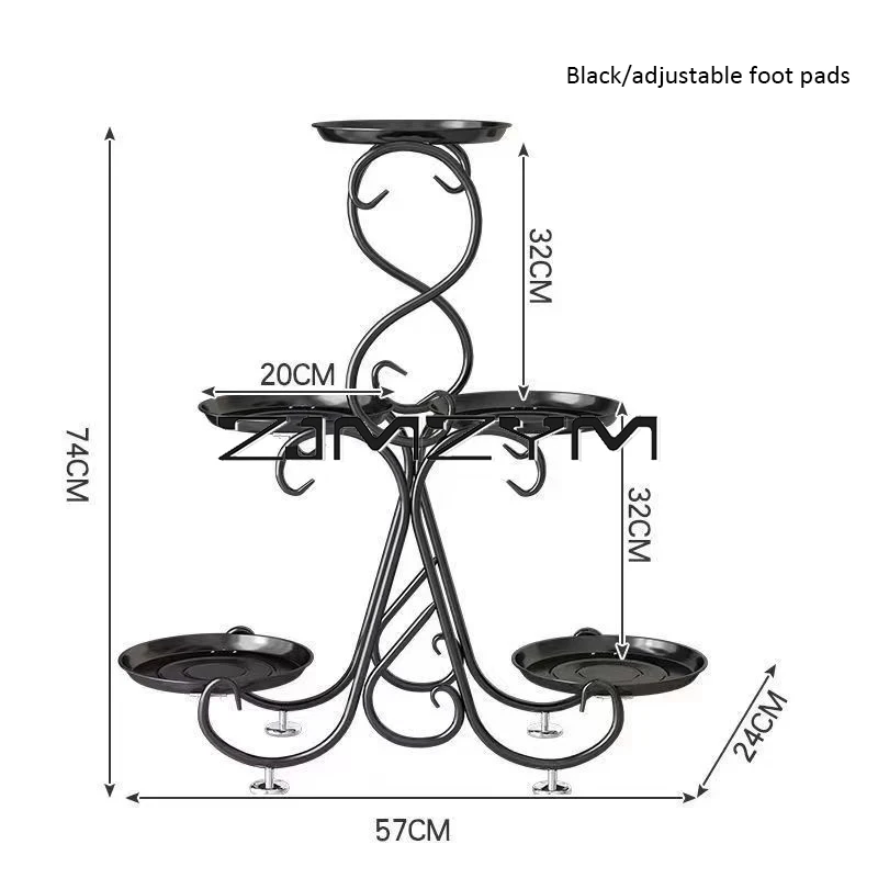 5/6/9 Potted Flower Metal Shelves Plant Rack Plant Pot Stand Decoration for Indoor Outdoor Garden