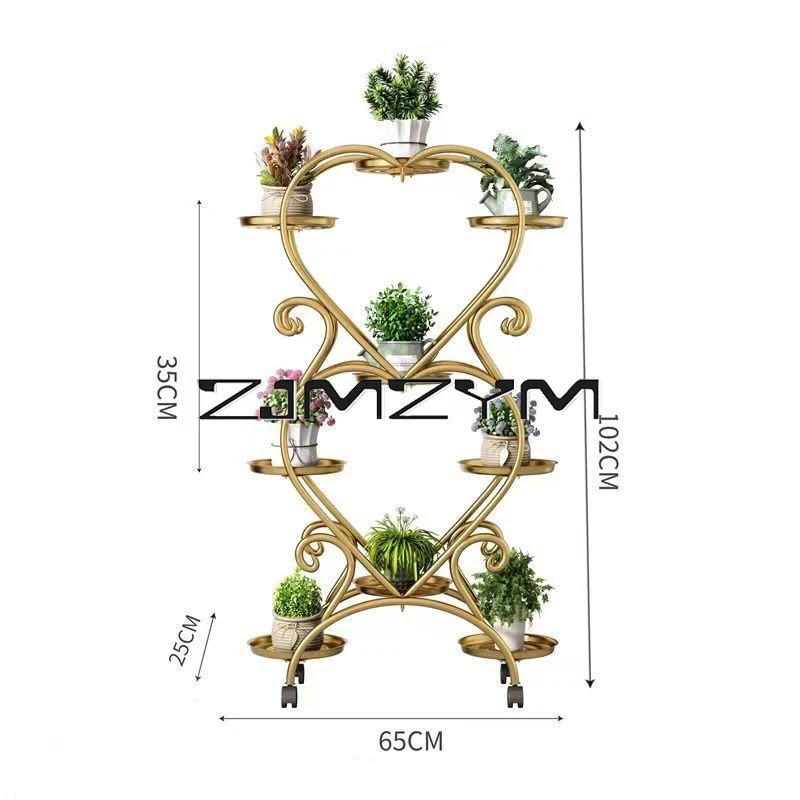 5/6/9 Potted Flower Metal Shelves Plant Rack Plant Pot Stand Decoration for Indoor Outdoor Garden