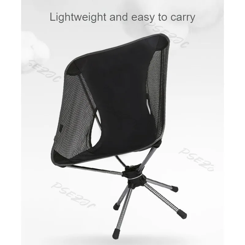 Swivel Detachable Chairs Camping Folding Chair Outdoor Backpacking Lightweight Seat with Carry Bag for Fishing Hiking