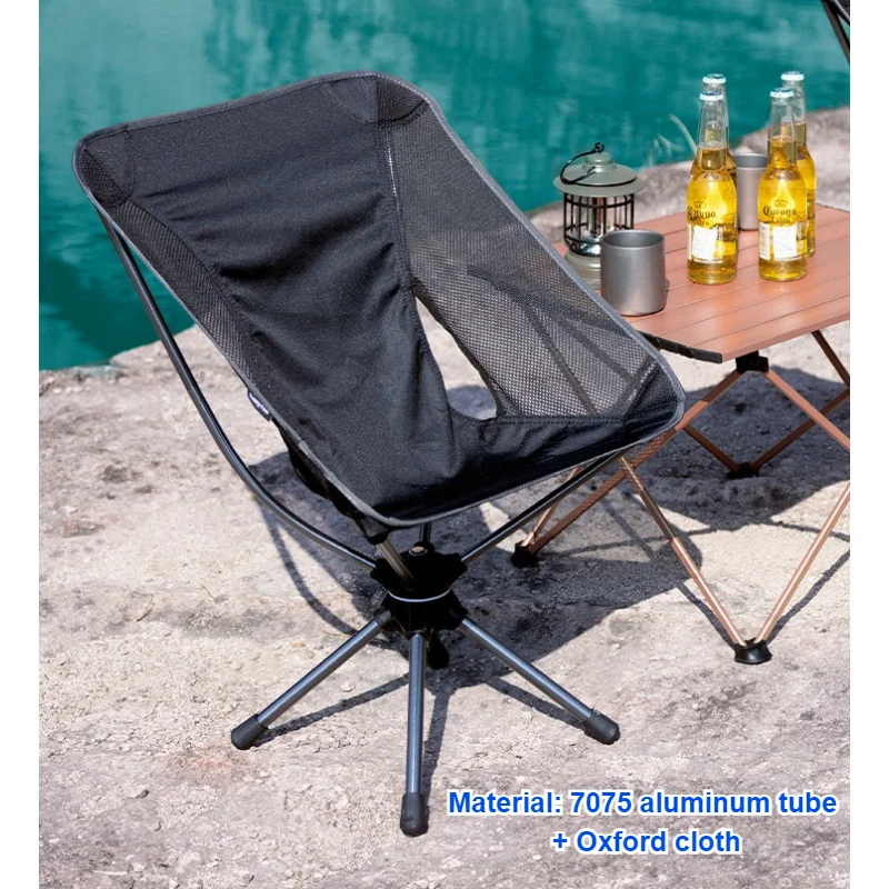 Swivel Detachable Chairs Camping Folding Chair Outdoor Backpacking Lightweight Seat with Carry Bag for Fishing Hiking