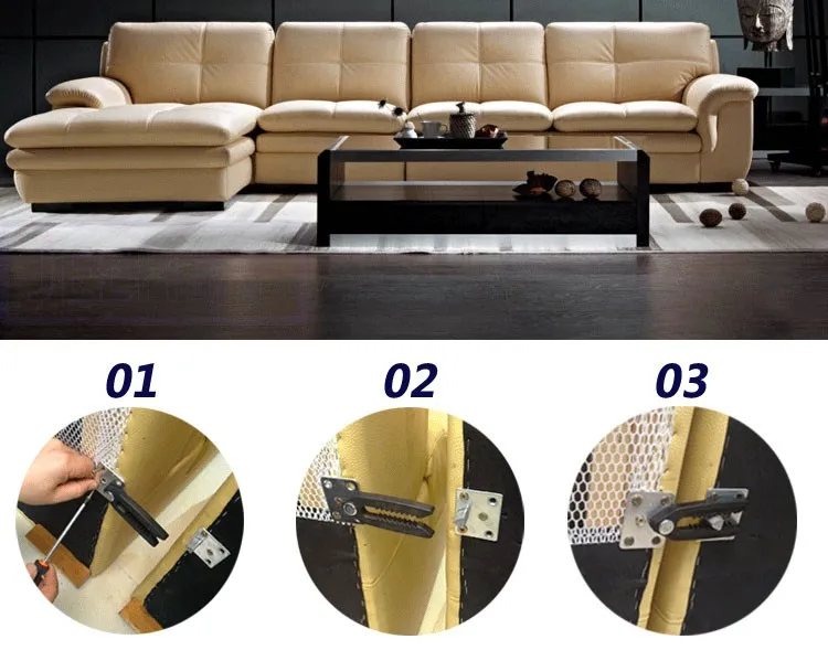 2pcs Furniture Hinge Sofa Connector Hasp Alligator Clip Joint Snap Link Sectional Sofa Connection Fastener Metal Accessories