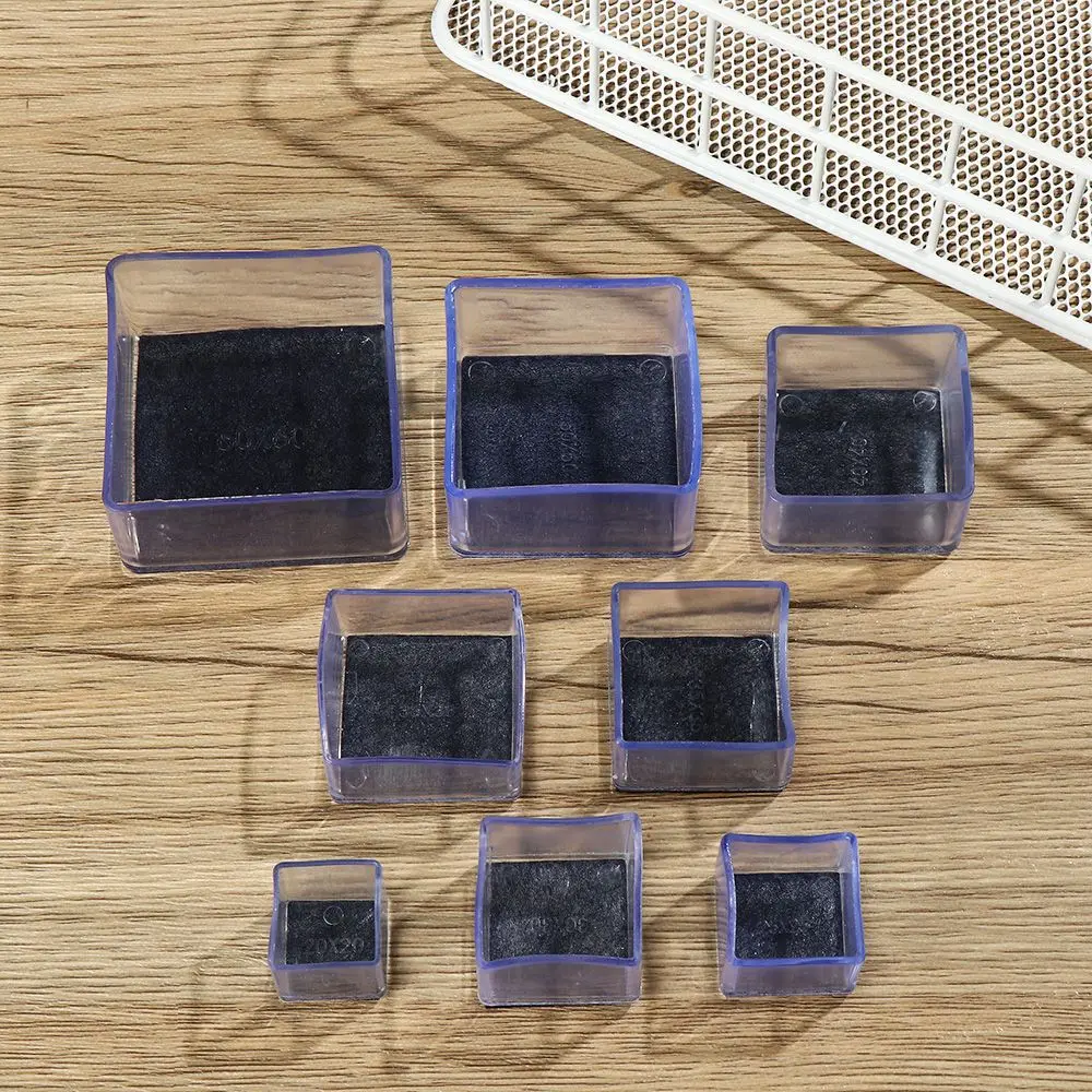 4pcs/set Silicone Chair Leg Caps Pads With Felt Non-Slip Furniture Feet Covers PVC Caps Foot Cover Non-slip Floor Protector Pads