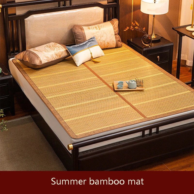 Summer Cool Mat Bedroom Dormitory Single Bed Bamboo Cool Mat Double-Sided Bamboo Mat Cool Skin-Friendly Carbonized Bamboo Mat