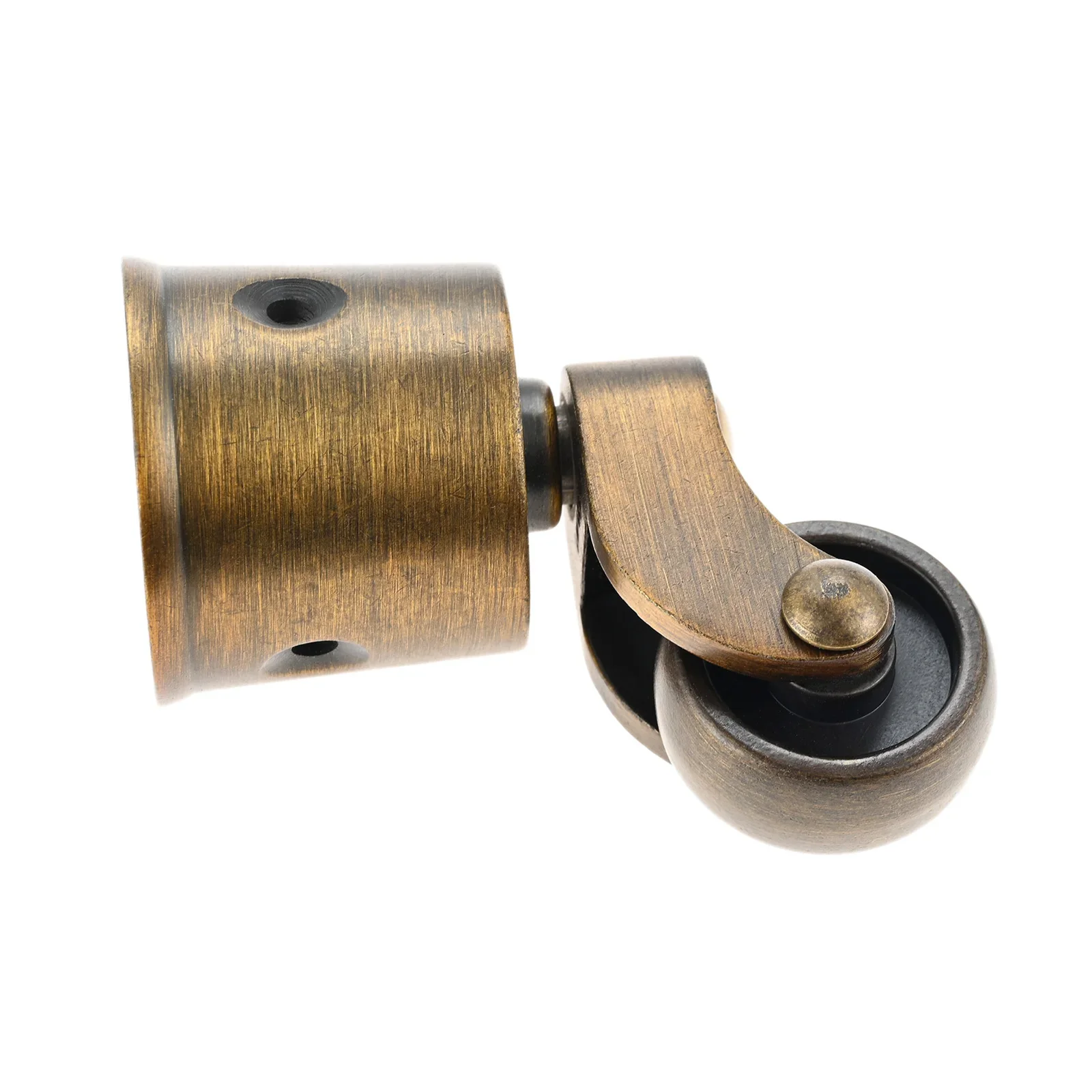 4pcs/set Retro Furniture Casters Antique Brass Swivel Wheels Zinc Alloy Reduce Noise Vintage Matte Brushed Surface 27mm Diameter