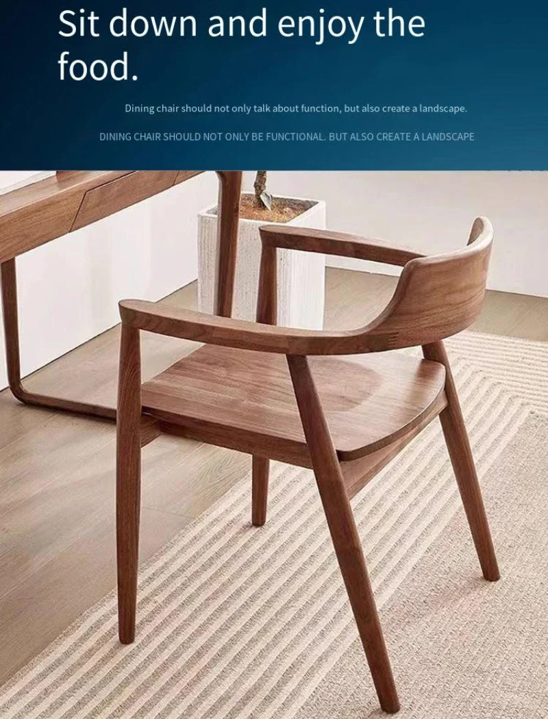 Relaxing Wooden Dining Chairs Nordic Ergonomic Modern Design Minimalism Computer Interior Complete Muebles Para Hogar Furniture