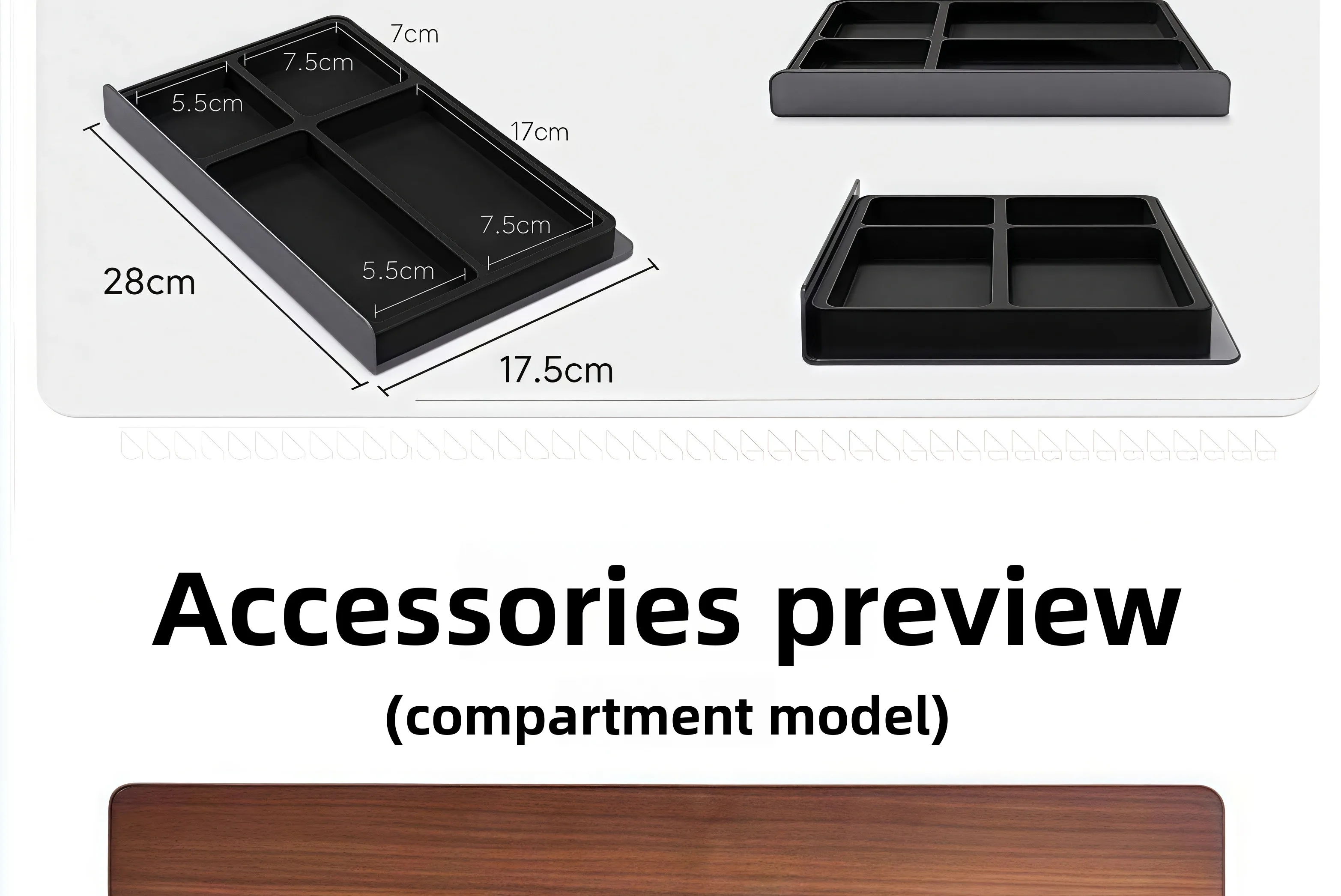 Premium Black Walnut Wood Monitor Stand Office Riser for Computer Screen Extra Long Laptop Rack Desktop Management Storage Shelf