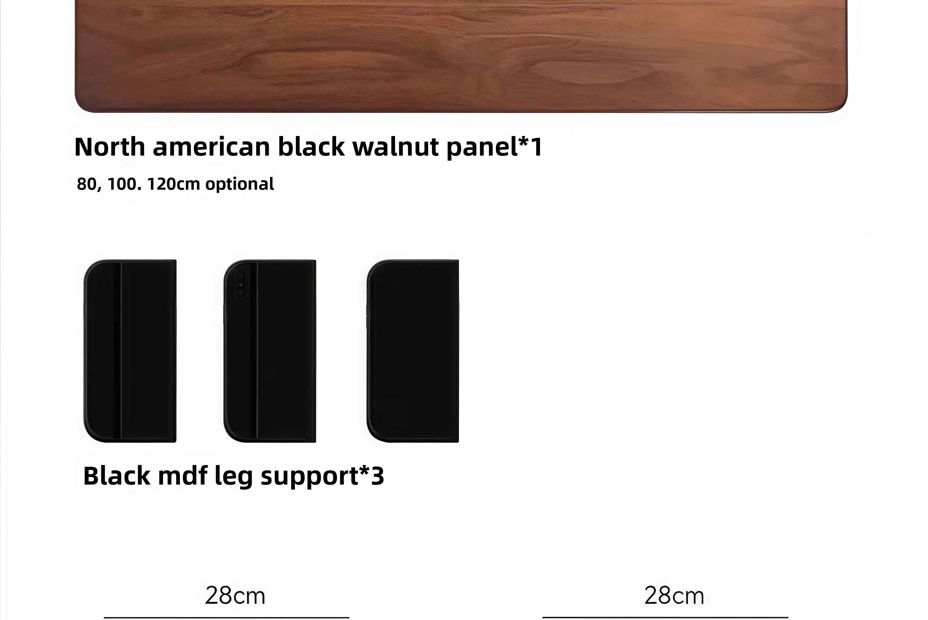 Premium Black Walnut Wood Monitor Stand Office Riser for Computer Screen Extra Long Laptop Rack Desktop Management Storage Shelf