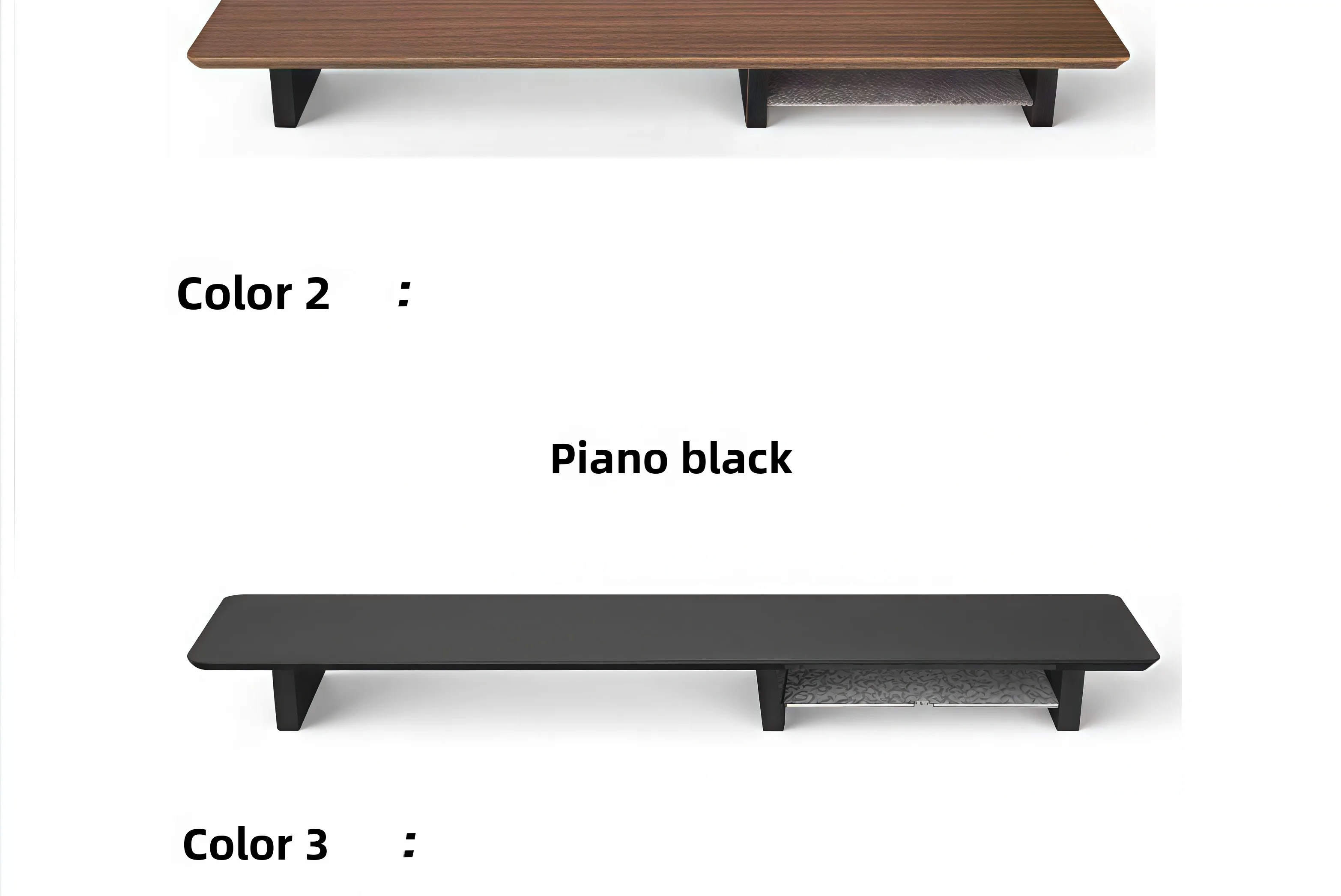 Premium Black Walnut Wood Monitor Stand Office Riser for Computer Screen Extra Long Laptop Rack Desktop Management Storage Shelf