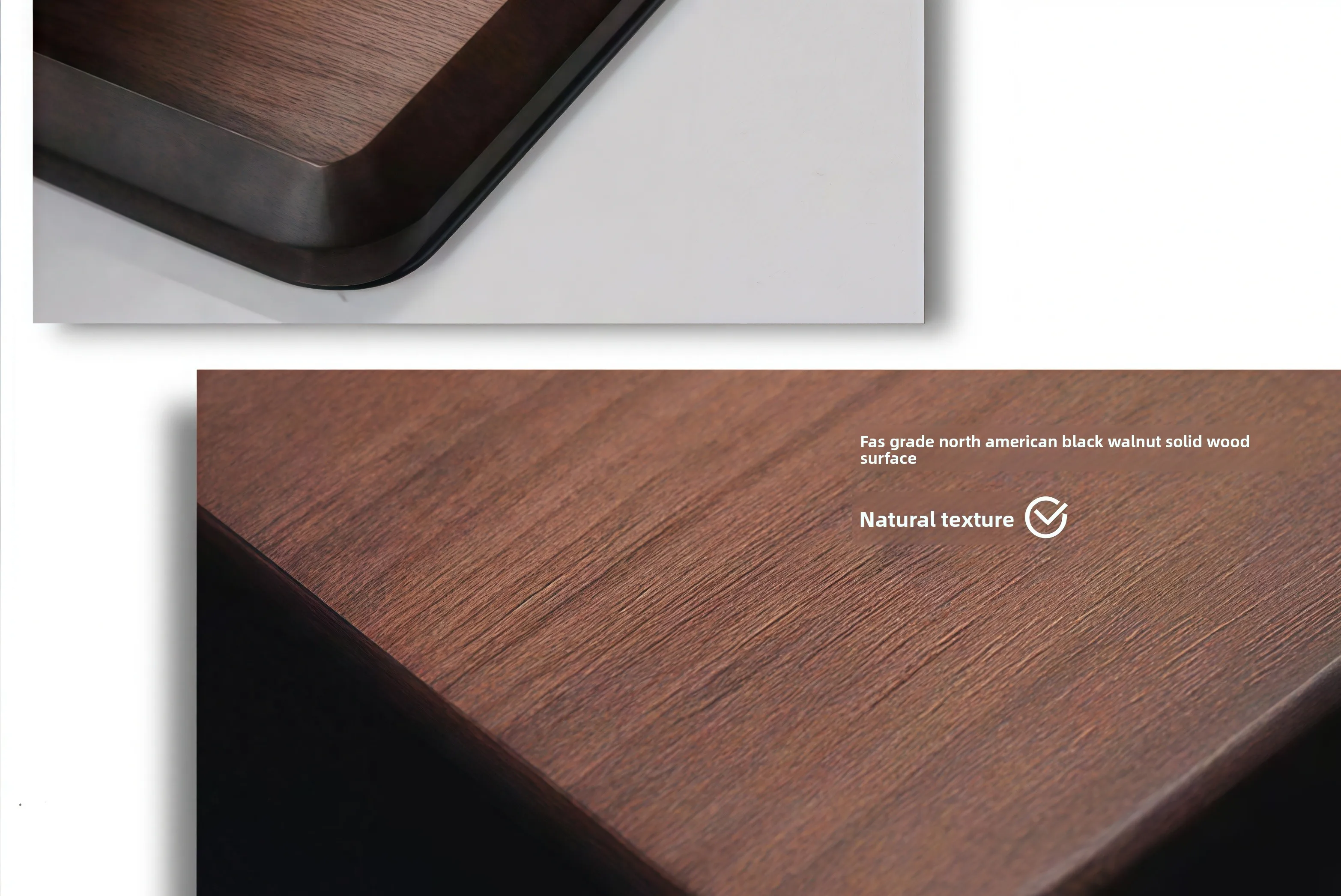Premium Black Walnut Wood Monitor Stand Office Riser for Computer Screen Extra Long Laptop Rack Desktop Management Storage Shelf