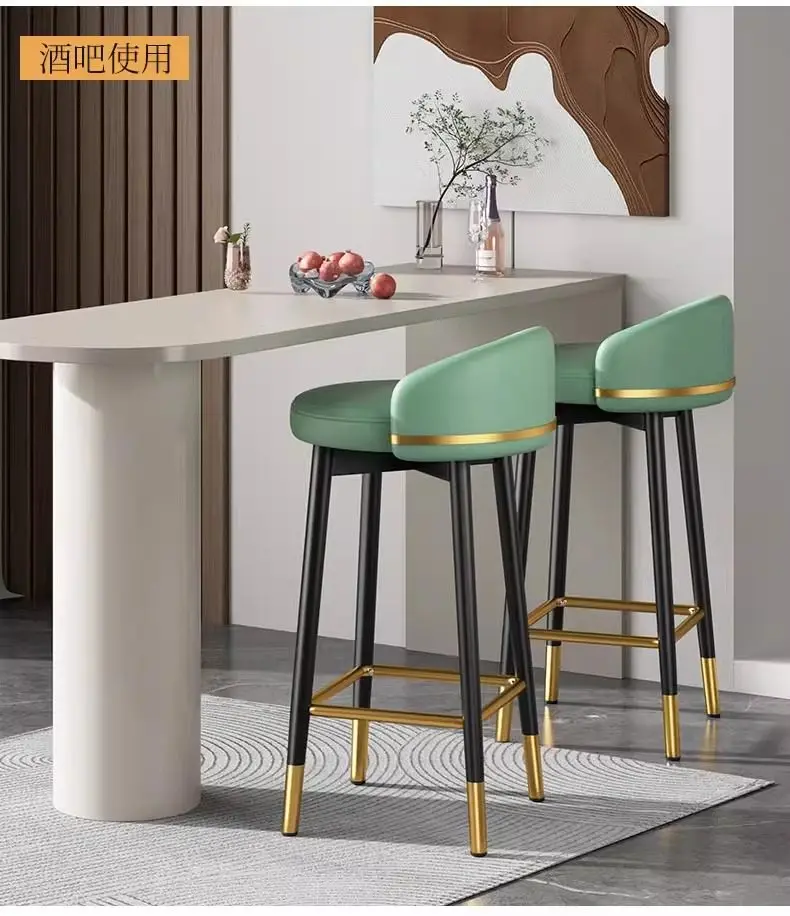 Luxury Nordic Bar Chair Elegant Counter High Design With Backrest Bar Chair Outside Taburetes Para Barra Nordic Furniture