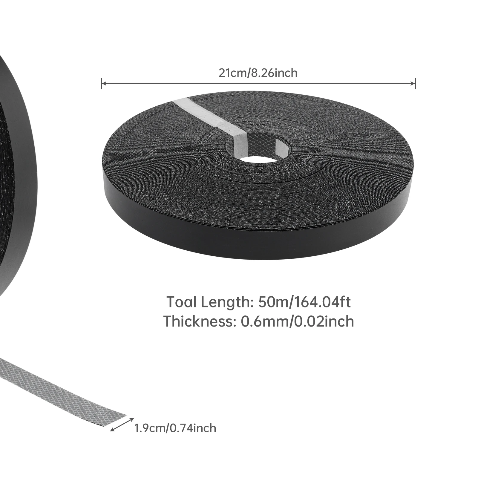 Pre-glued Veneer Edging 3/4 inch Black Melamine Edge Banding for Plywood Table / Cabinet