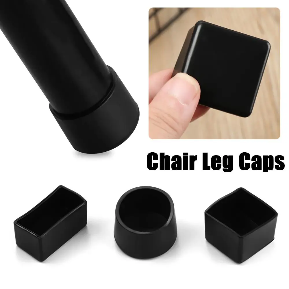 4pcs/set Chair Leg Caps Rubber Feet Protector Pads Furniture Table Covers Socks Hole Plugs Dust Cover Furniture Leveling Feet