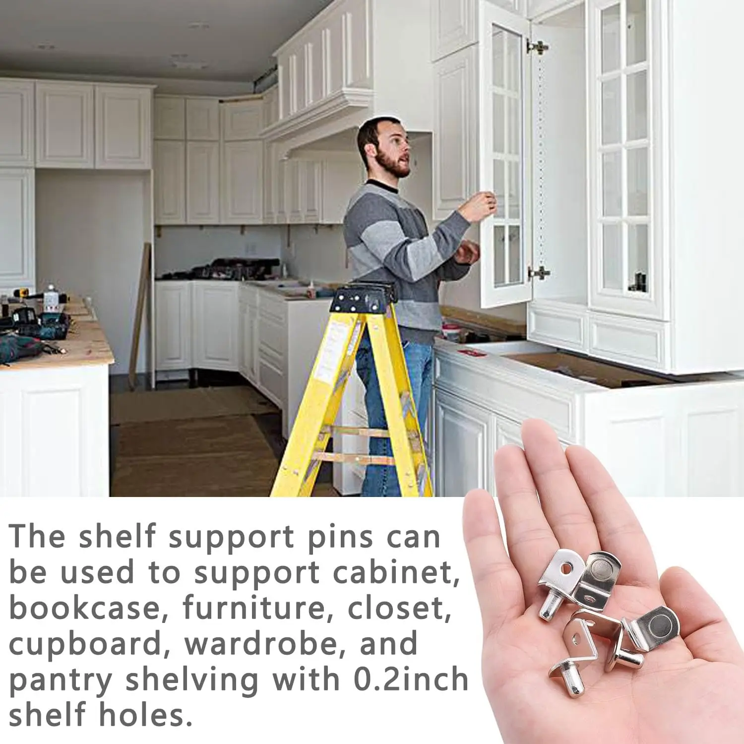 40Pcs Shelf Brackets Support Studs Pegs 5mm Metal Pin Shelves Seperator Furniture Shelf Wall Mount Bracket Holder For Cabinet