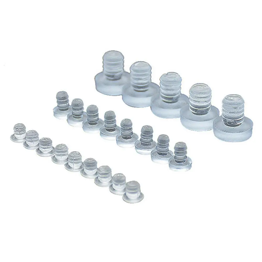 20pcs Transparent Rubber Screws Hole Plugs Anti collision Embedded Cabinet Door Bumpers Anti-slip Foot Pad Furniture Fasteners