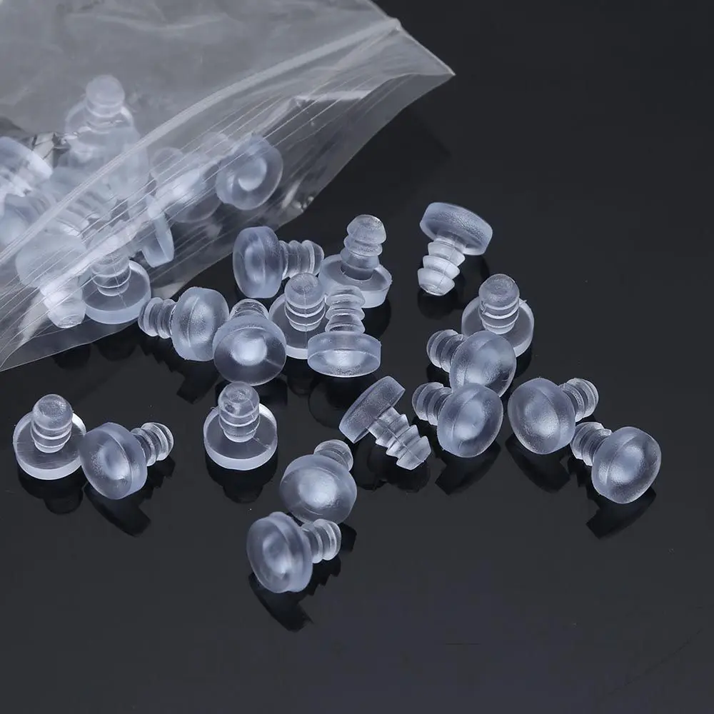 20pcs Transparent Rubber Screws Hole Plugs Anti collision Embedded Cabinet Door Bumpers Anti-slip Foot Pad Furniture Fasteners
