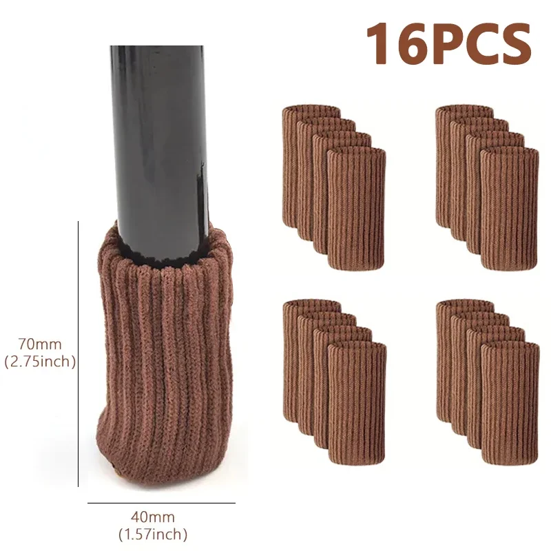 4/24Pcs Chair Legs Socks Knitted Furniture Feet Floor Protectors Anti-slip Pads Silent Thicken Table Chair Leg Socks Covers