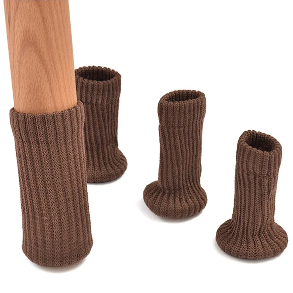4/24Pcs Chair Legs Socks Knitted Furniture Feet Floor Protectors Anti-slip Pads Silent Thicken Table Chair Leg Socks Covers