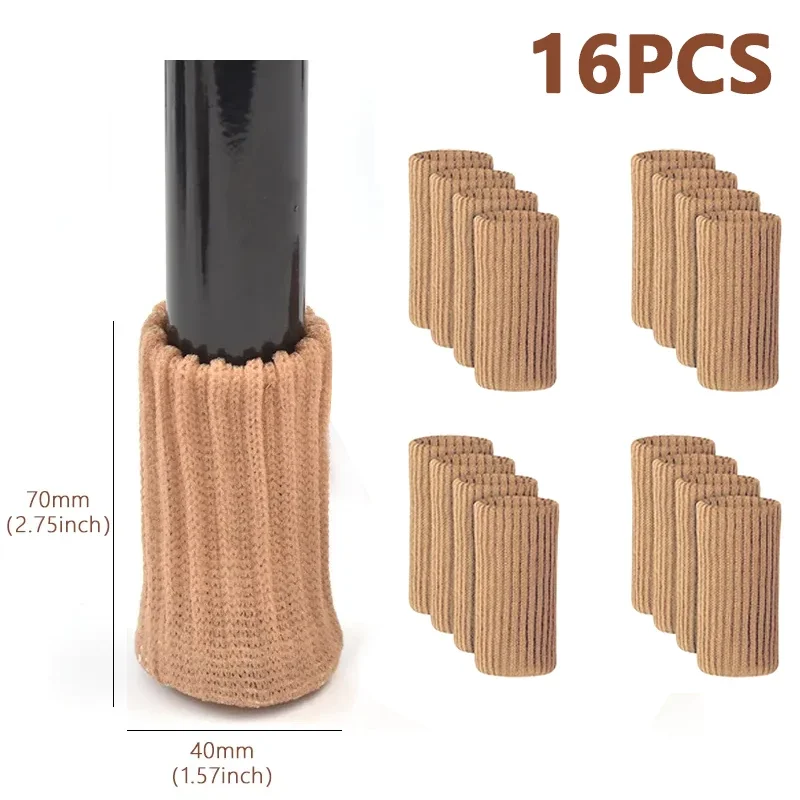 4/24Pcs Chair Legs Socks Knitted Furniture Feet Floor Protectors Anti-slip Pads Silent Thicken Table Chair Leg Socks Covers