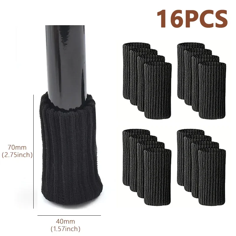 4/24Pcs Chair Legs Socks Knitted Furniture Feet Floor Protectors Anti-slip Pads Silent Thicken Table Chair Leg Socks Covers