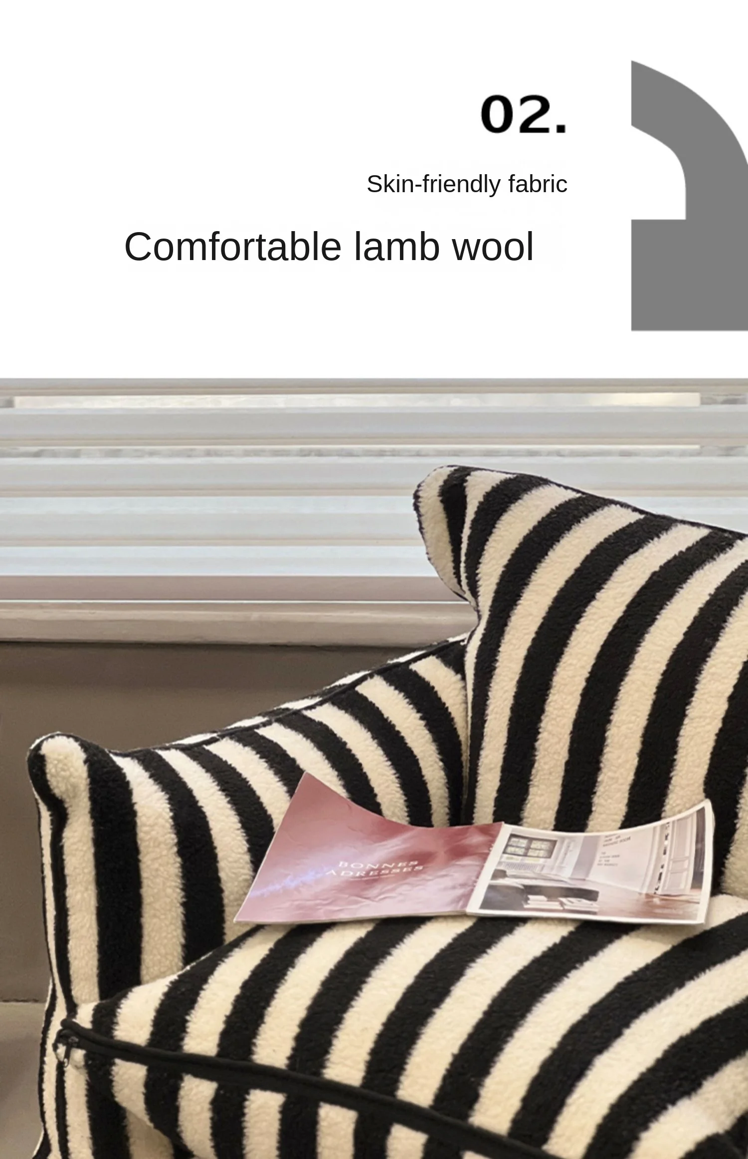 MOMO Simple Household Living Room Leisure Lazy Sofa Net Red Striped Bedroom Tatami Creative Backrest Chaise Longue
