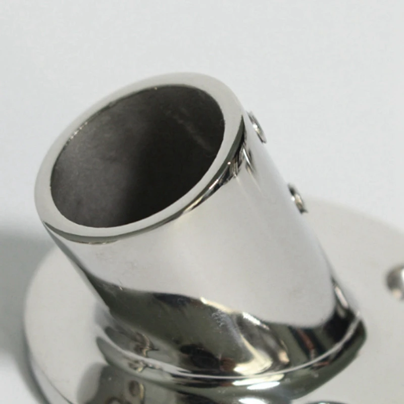 BAAU 2X Marine Stainless Steel 60 Degree 22mm 7/8 Inch Tube Round Base Hand Rail Railing Fitting Yachts Accessories