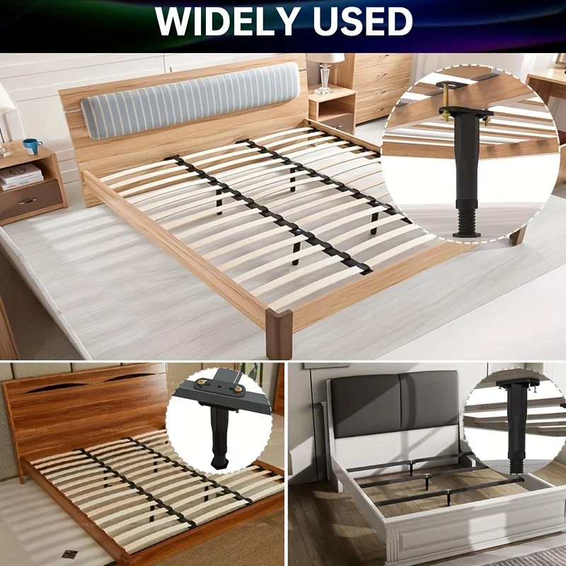Adjustable Bed Frame Support Legs,5.31"-8.66"Heavy Duty Plastic Furniture Feet-Ideal for Beds,Sofas,Tables, with Screws Included