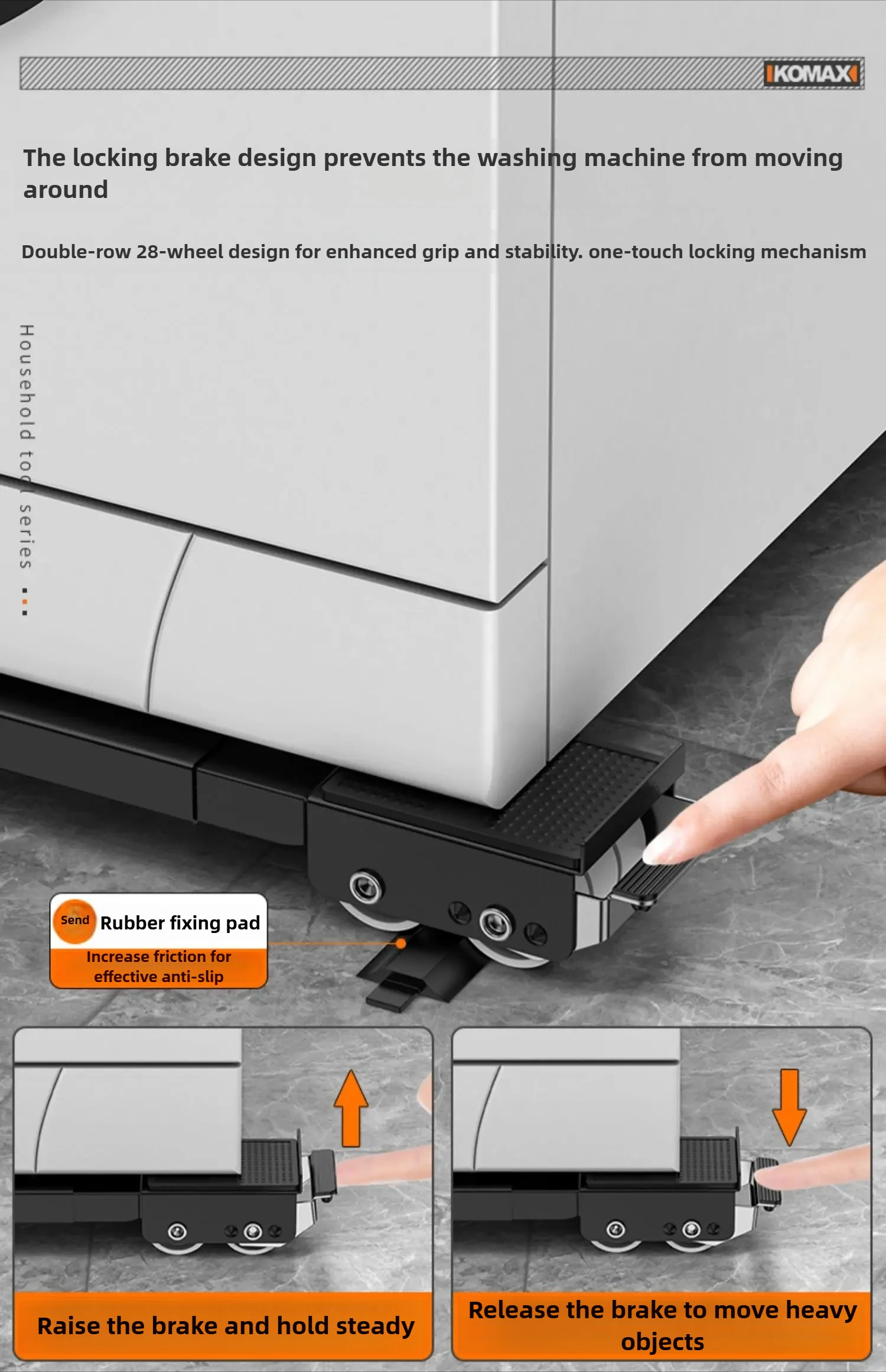 Moving Artifact Labor-saving Moving Pulley Household Furniture Bed Sofa Cabinet Moving Heavy Objects Adjustable Mobile Base