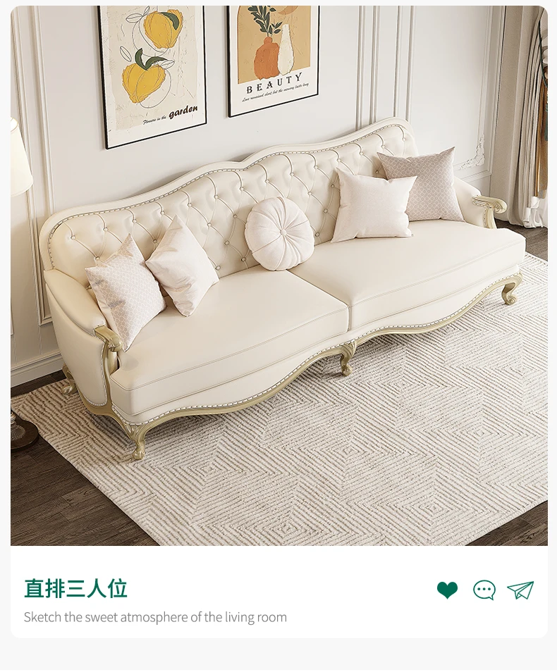 Elegant Individual Sofa Vintage Luxury Glamour Living Room Sofas Chaise Lounge L Shape Couch Wohnzimmer Furniture Home